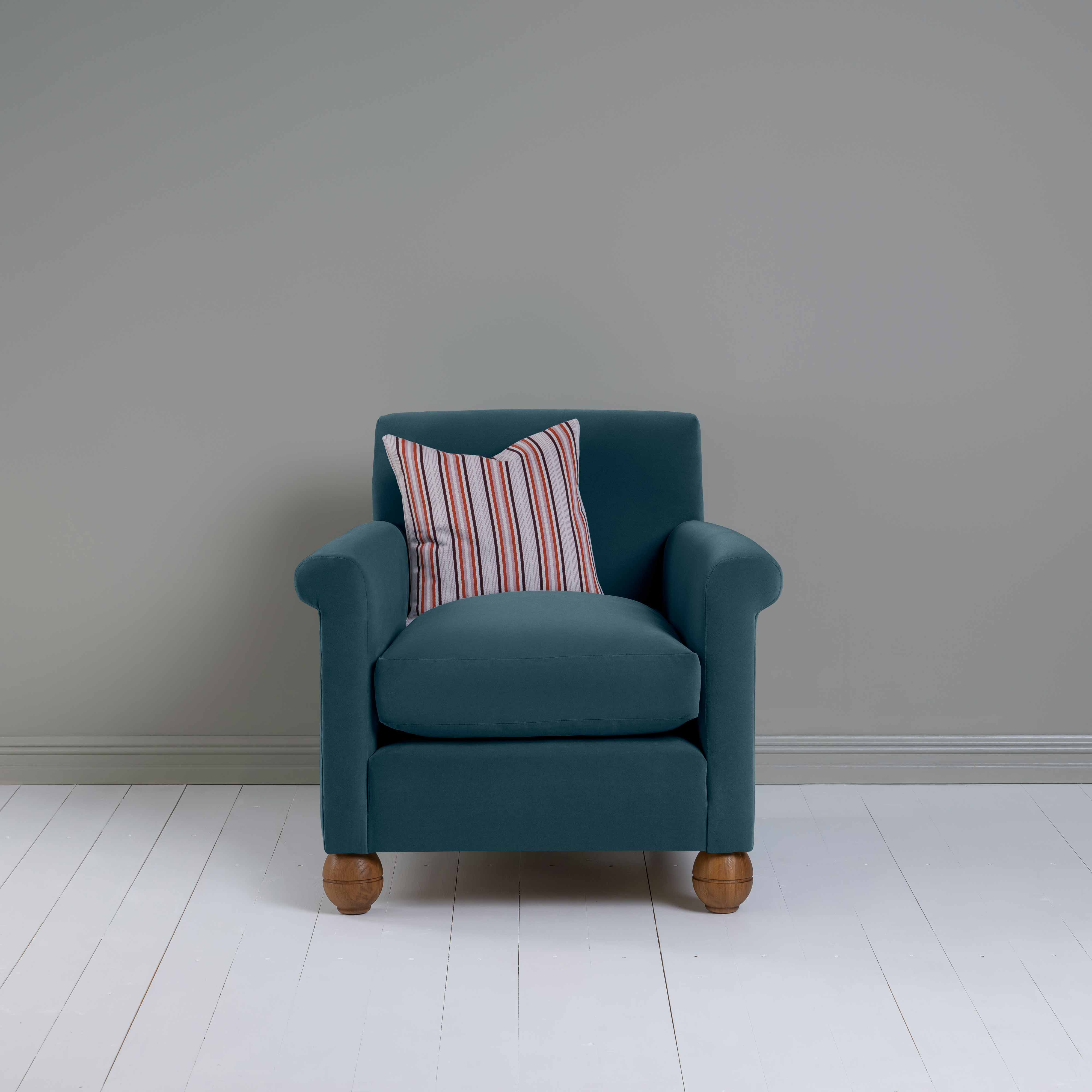  Idler Armchair in Intelligent Velvet Aegean - Nicola Harding 