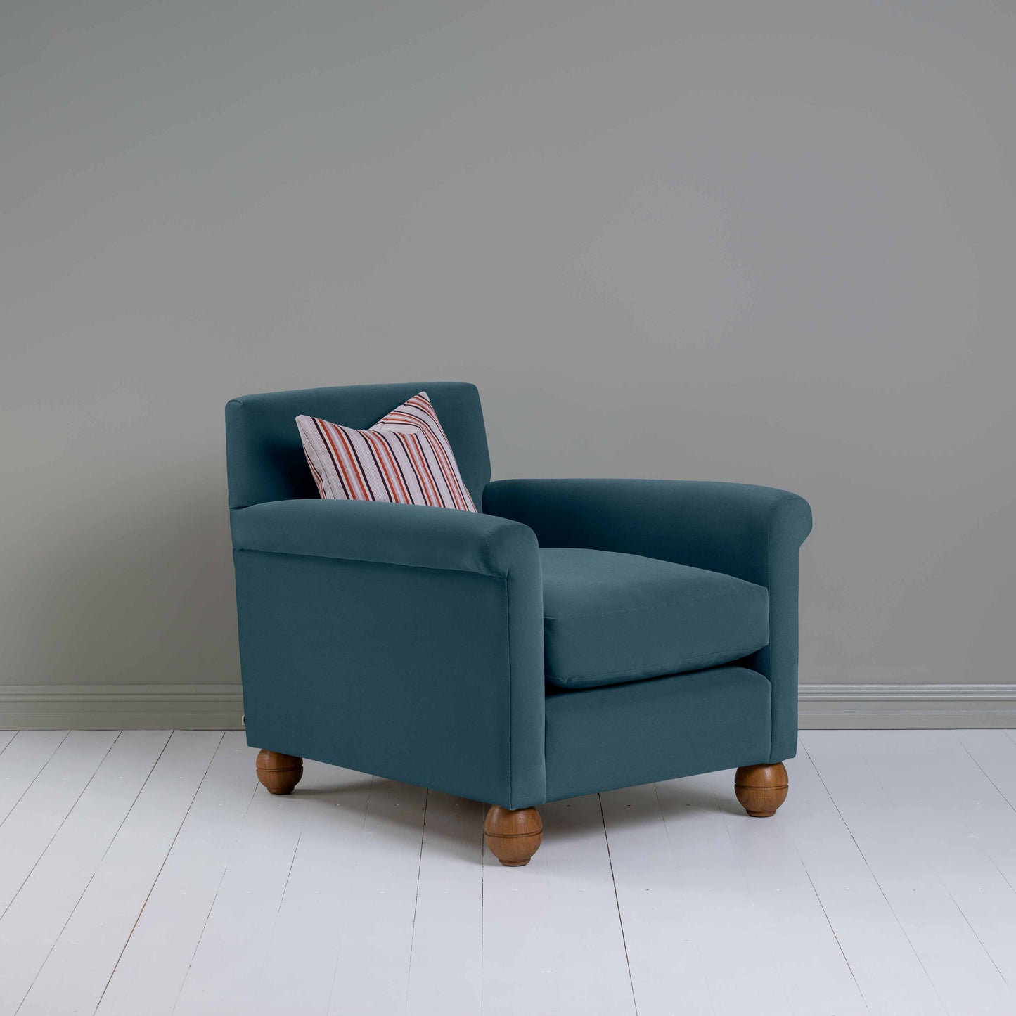 Idler Armchair in Intelligent Velvet Aegean