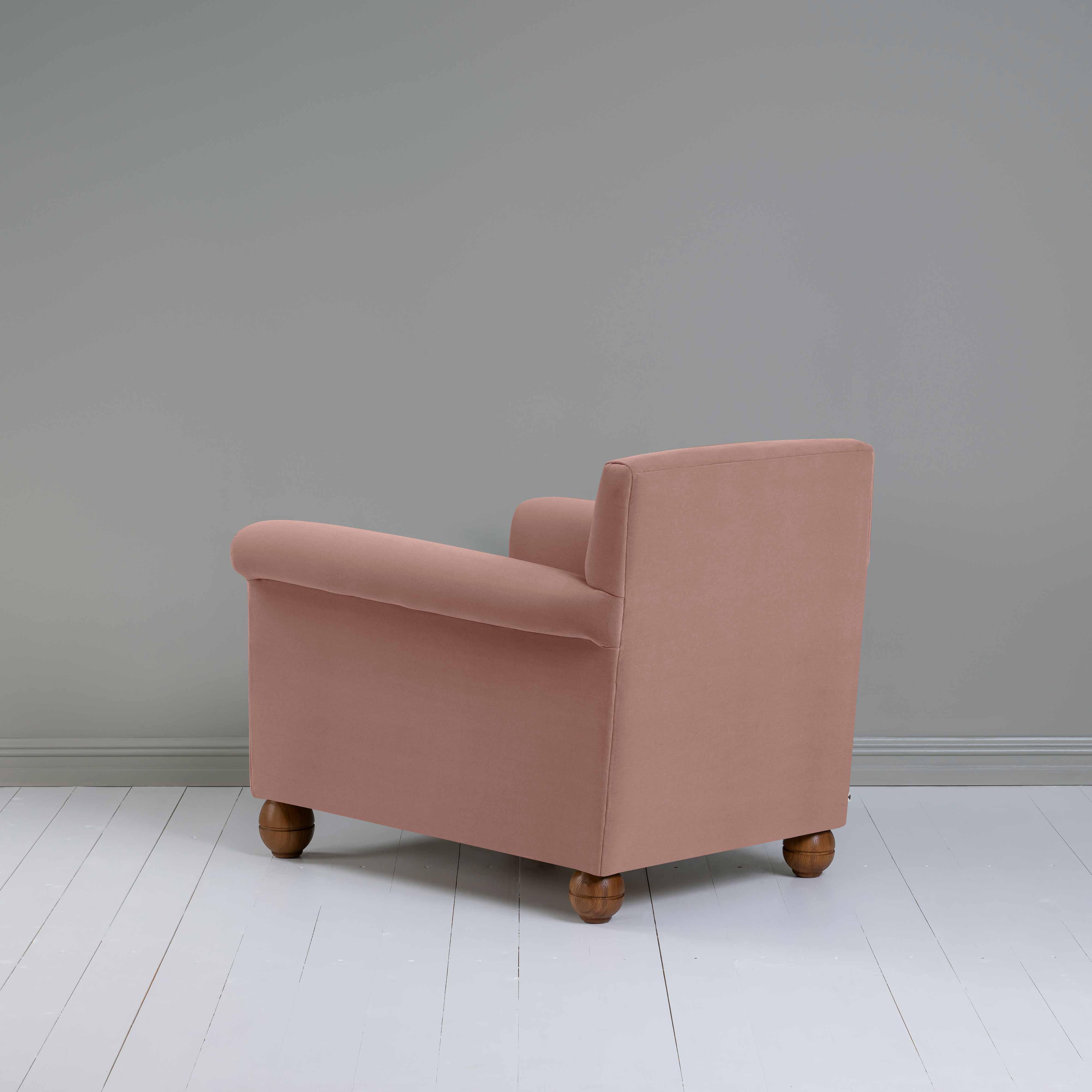  Idler Armchair in Intelligent Velvet Dusky Pink - Nicola Harding 