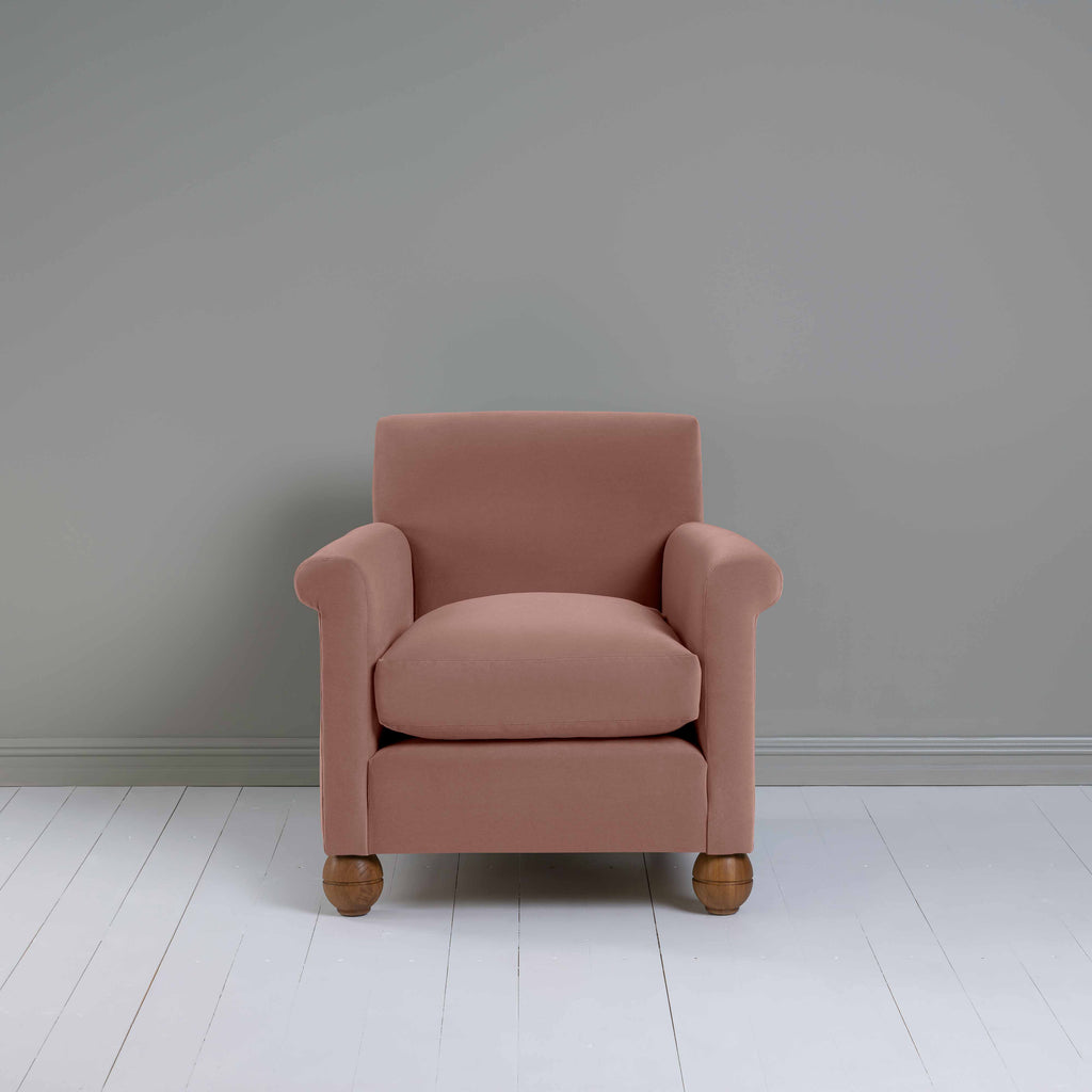  Idler Armchair in Intelligent Velvet Dusky Pink - Nicola Harding 