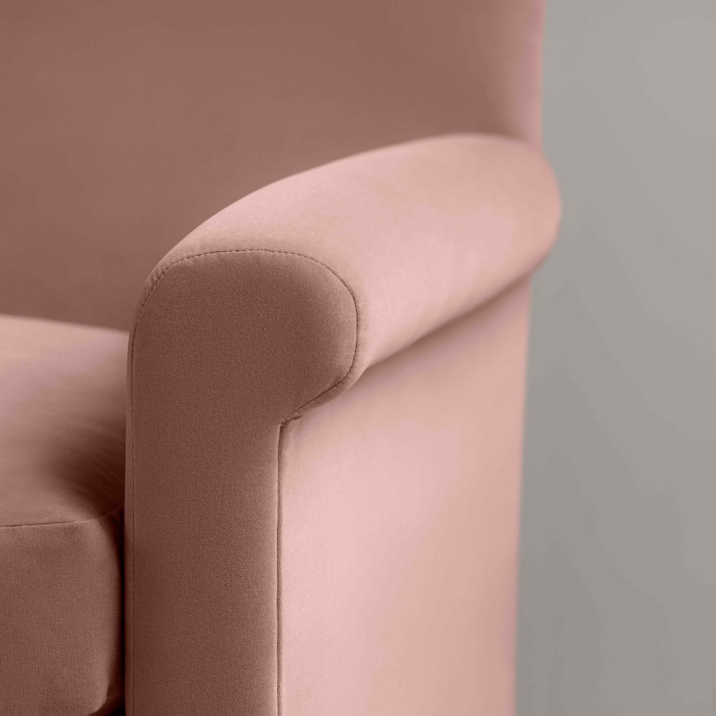Idler Armchair in Intelligent Velvet Dusky Pink
