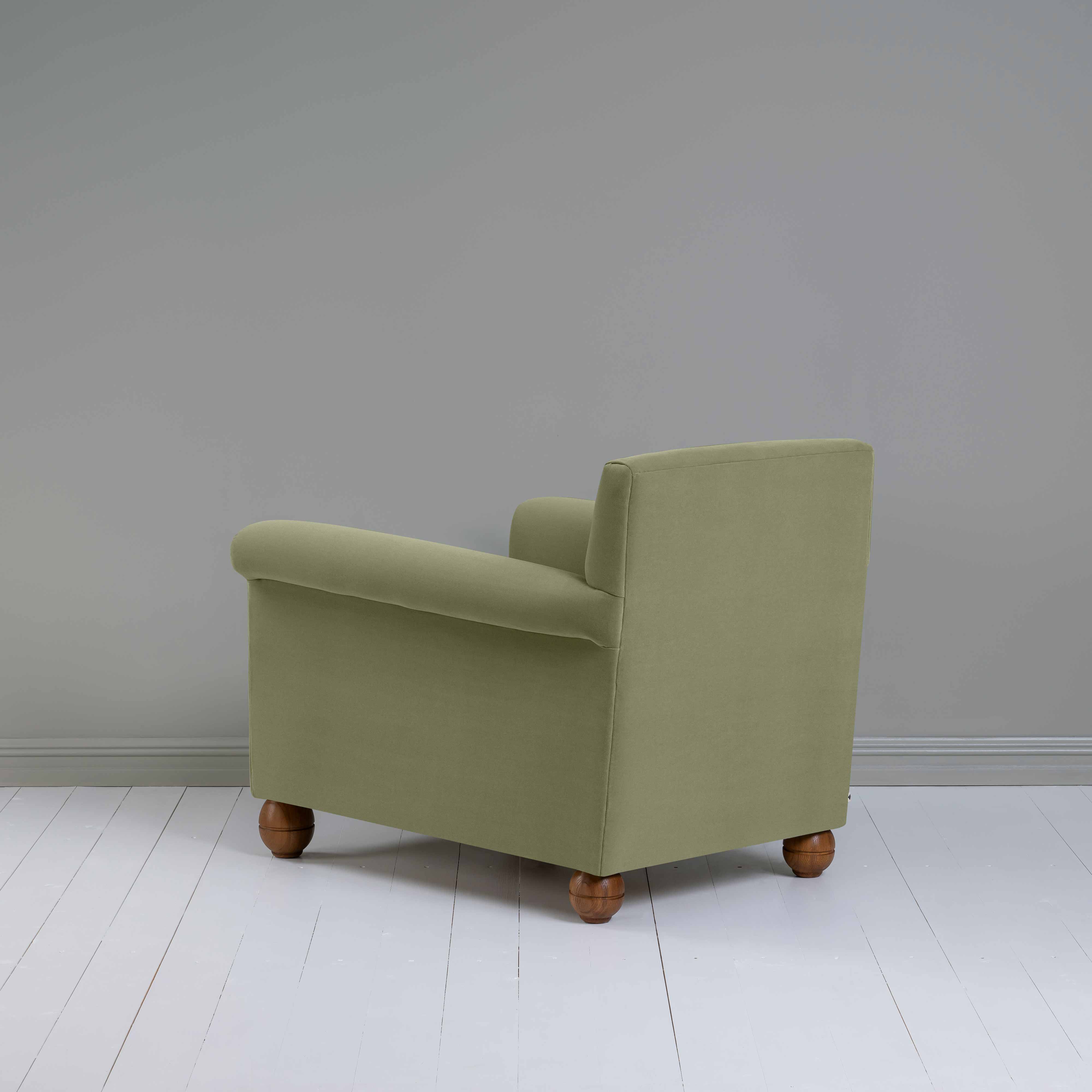  Idler Armchair in Intelligent Velvet Green Tea 