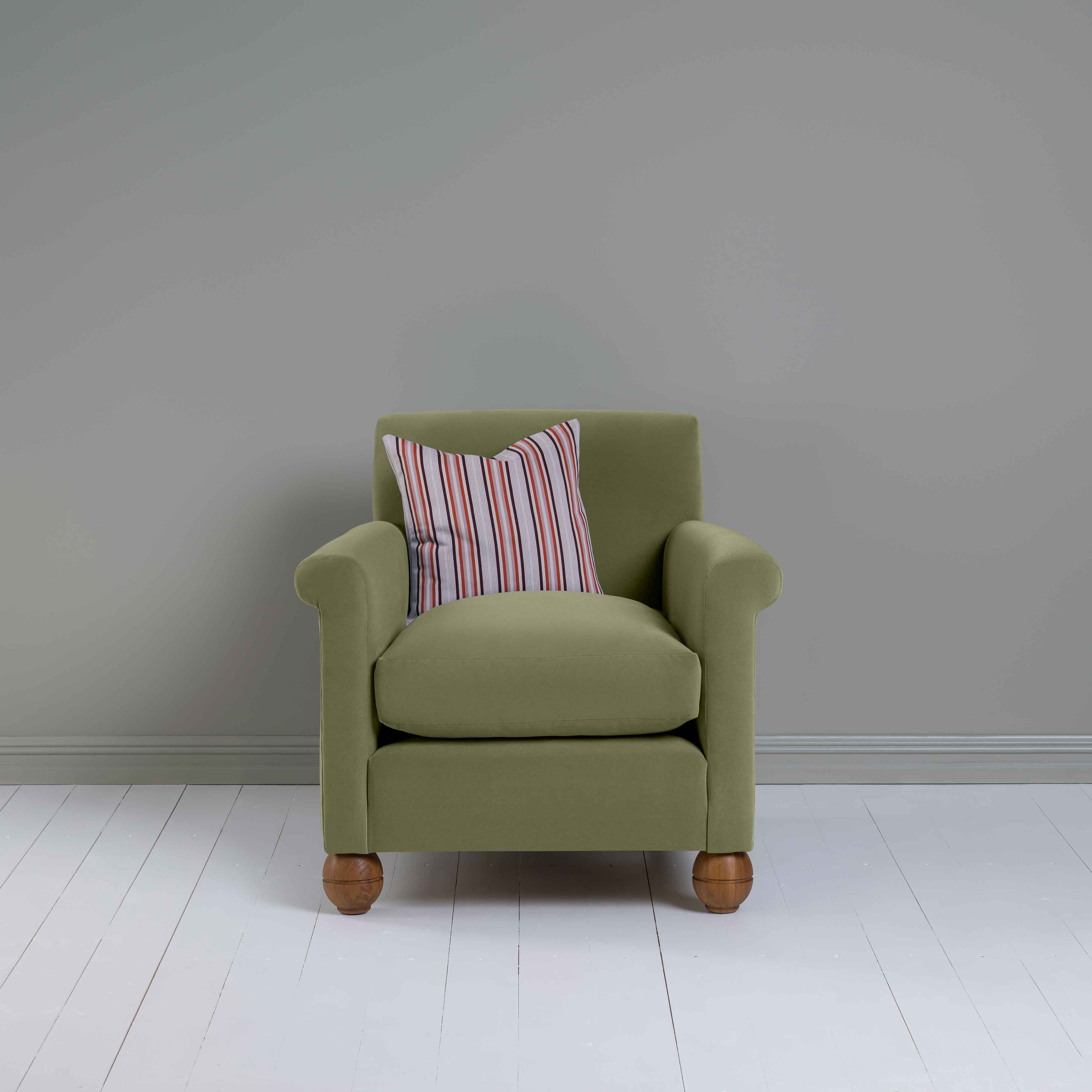  Idler Armchair in Intelligent Velvet Green Tea - Nicola Harding 