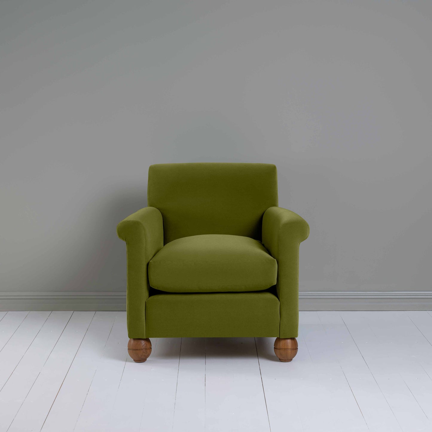 Idler Armchair in Intelligent Velvet Lawn - Nicola Harding