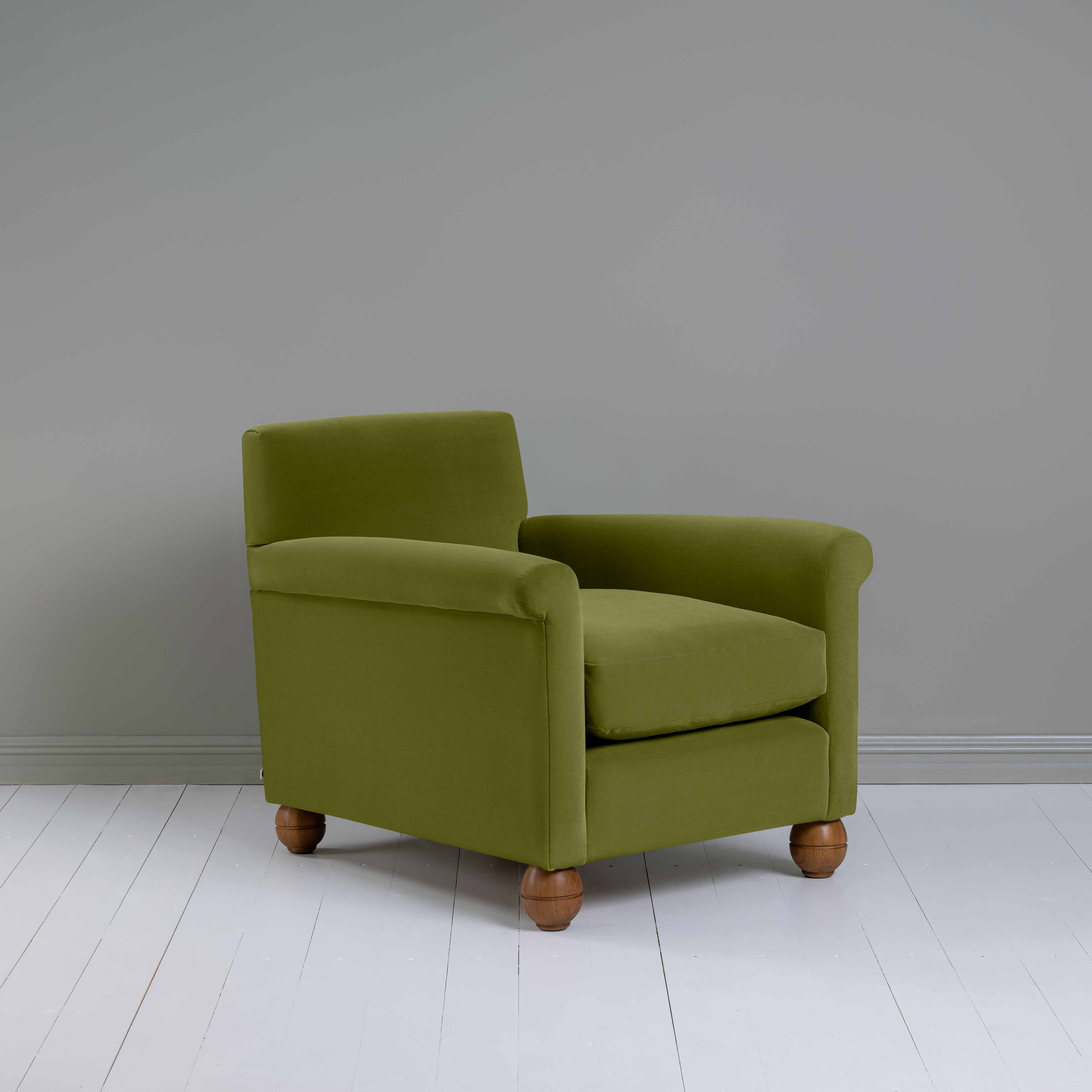  Idler Armchair in Intelligent Velvet Lawn - Nicola Harding 