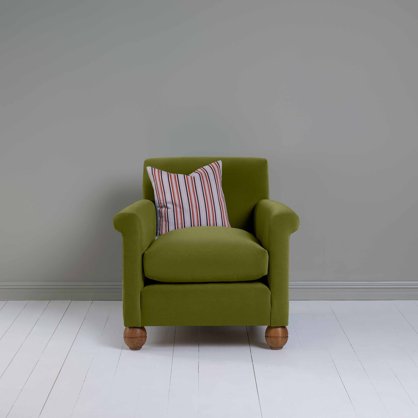 Idler Armchair in Intelligent Velvet Lawn - Nicola Harding