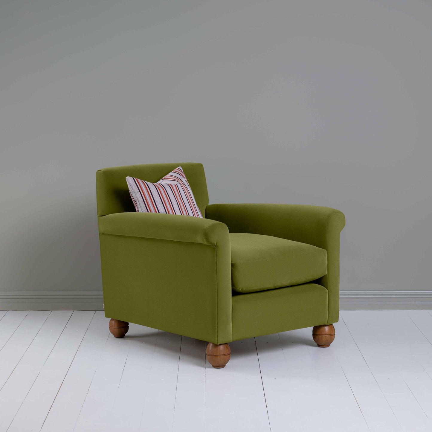 Idler Armchair in Intelligent Velvet Lawn - Nicola Harding