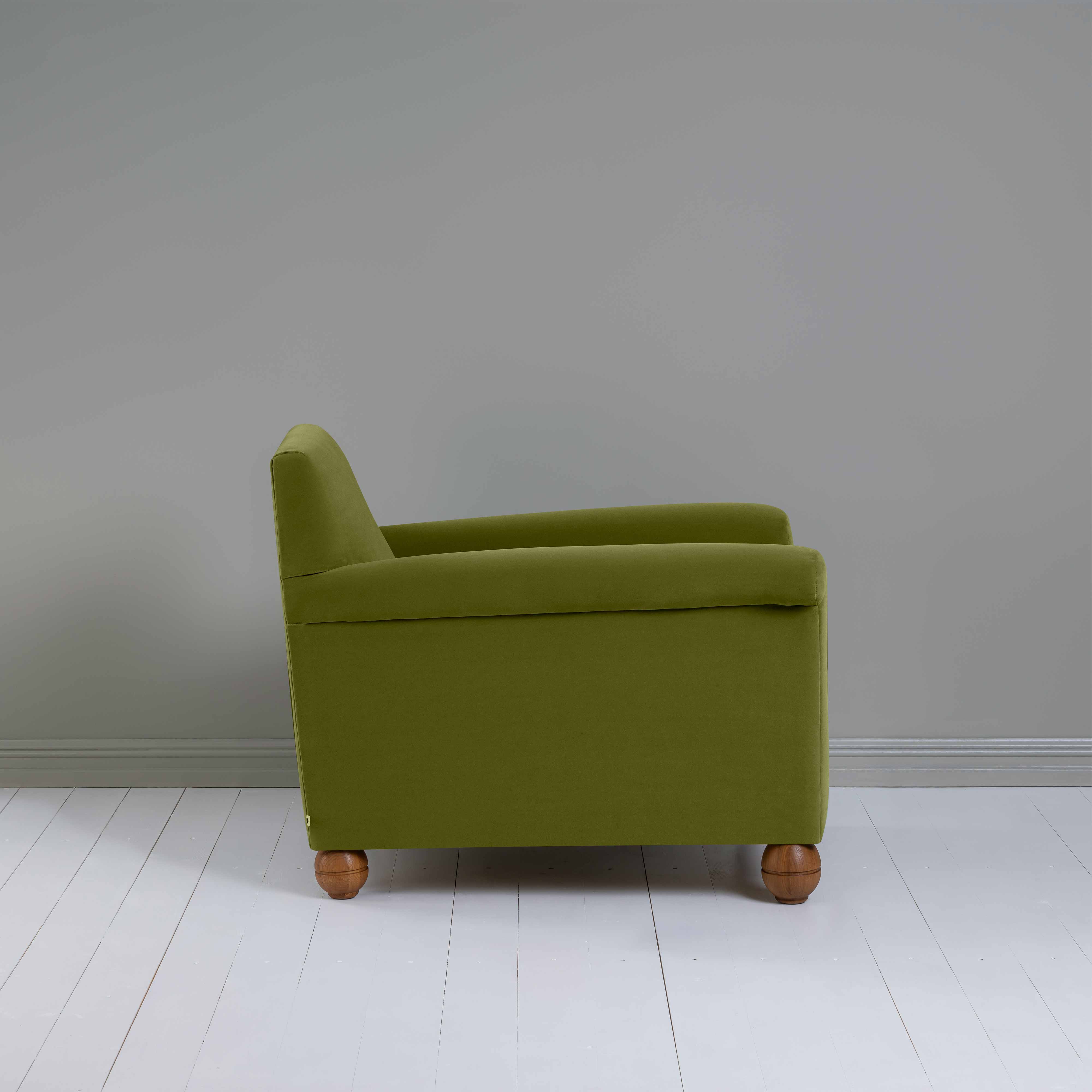  Idler Armchair in Intelligent Velvet Lawn - Nicola Harding 