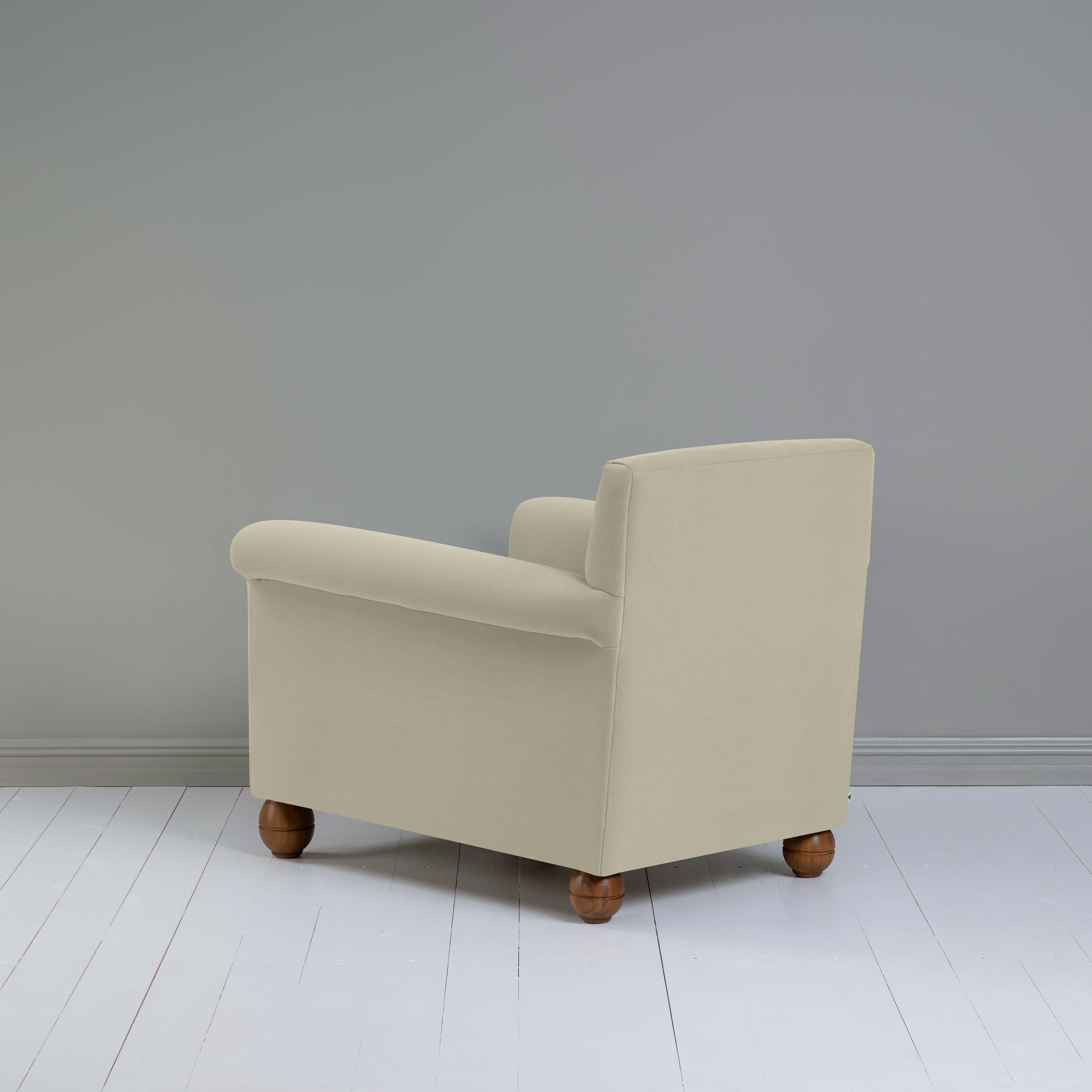  Idler Armchair in Intelligent Velvet Moonstone - Nicola Harding 
