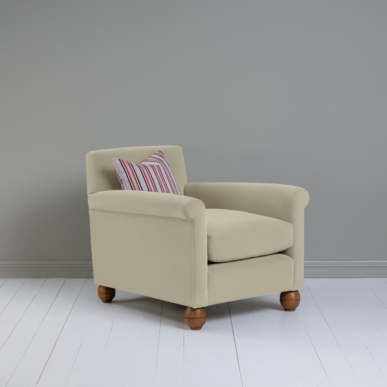  Idler Armchair in Intelligent Velvet Moonstone - Nicola Harding 