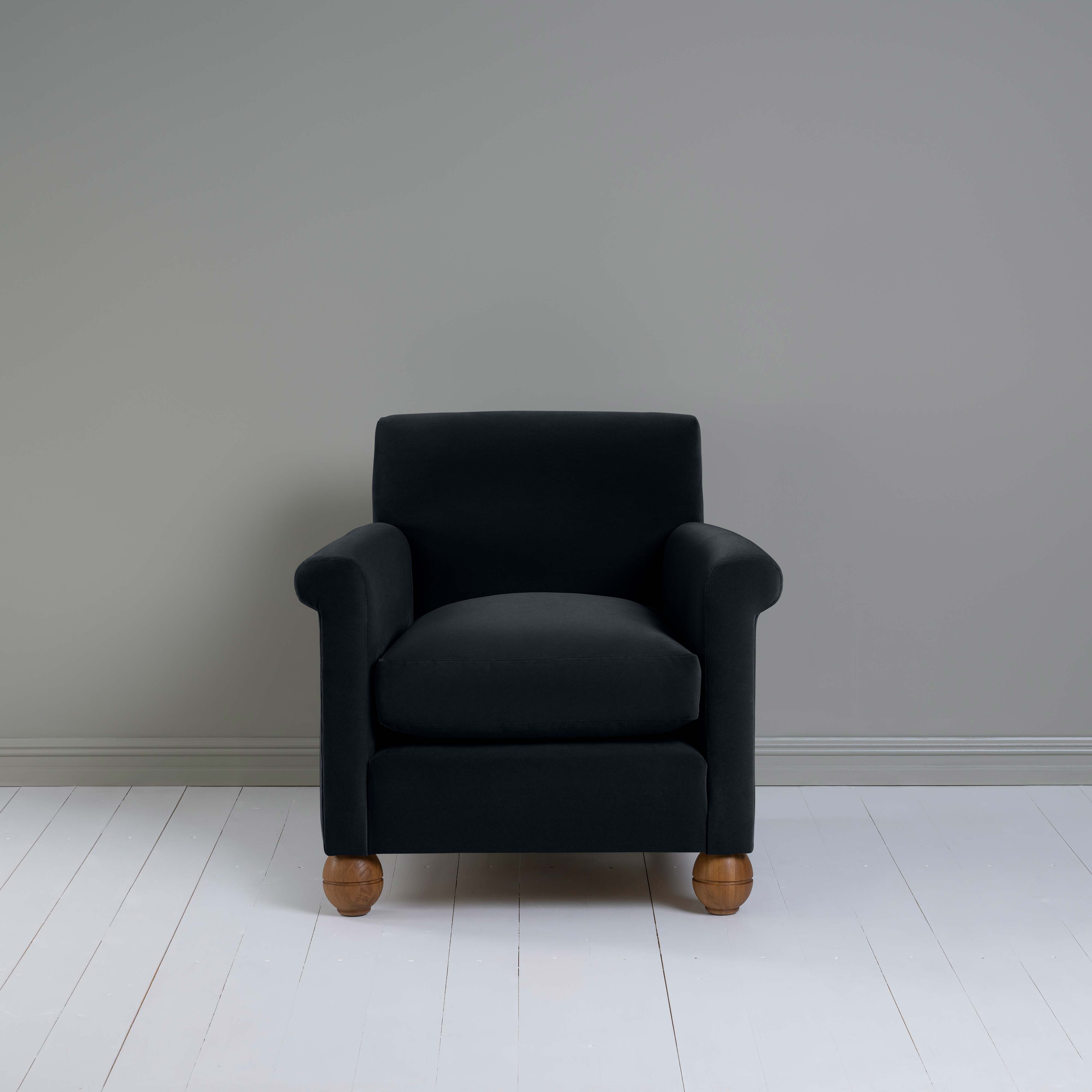  Idler Armchair in Intelligent Velvet Onyx - Nicola Harding 