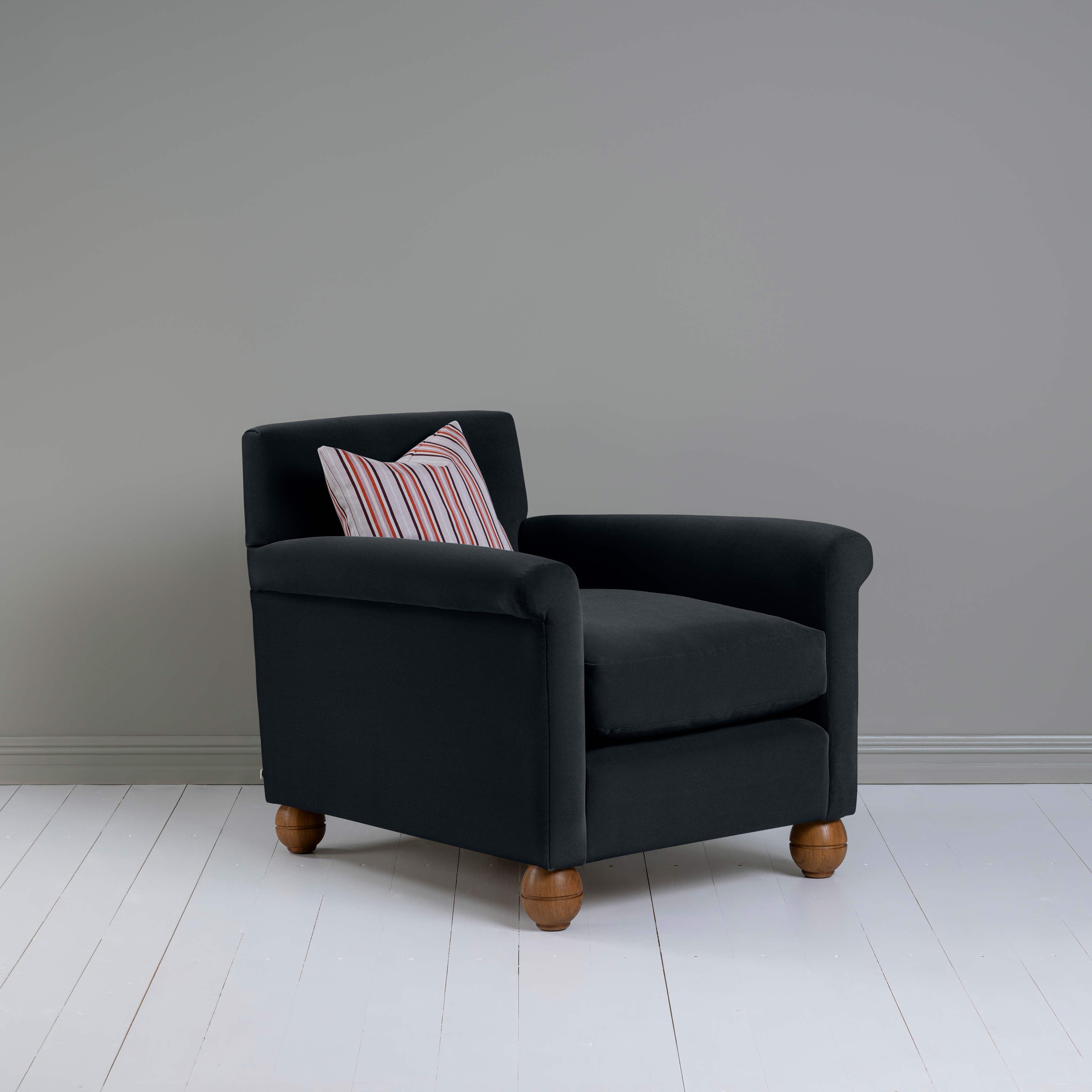  Idler Armchair in Intelligent Velvet Onyx - Nicola Harding 