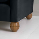  Round Wooden Foot of NiX Idler Armchair in Intelligent Velvet Onyx - Nicola Harding 