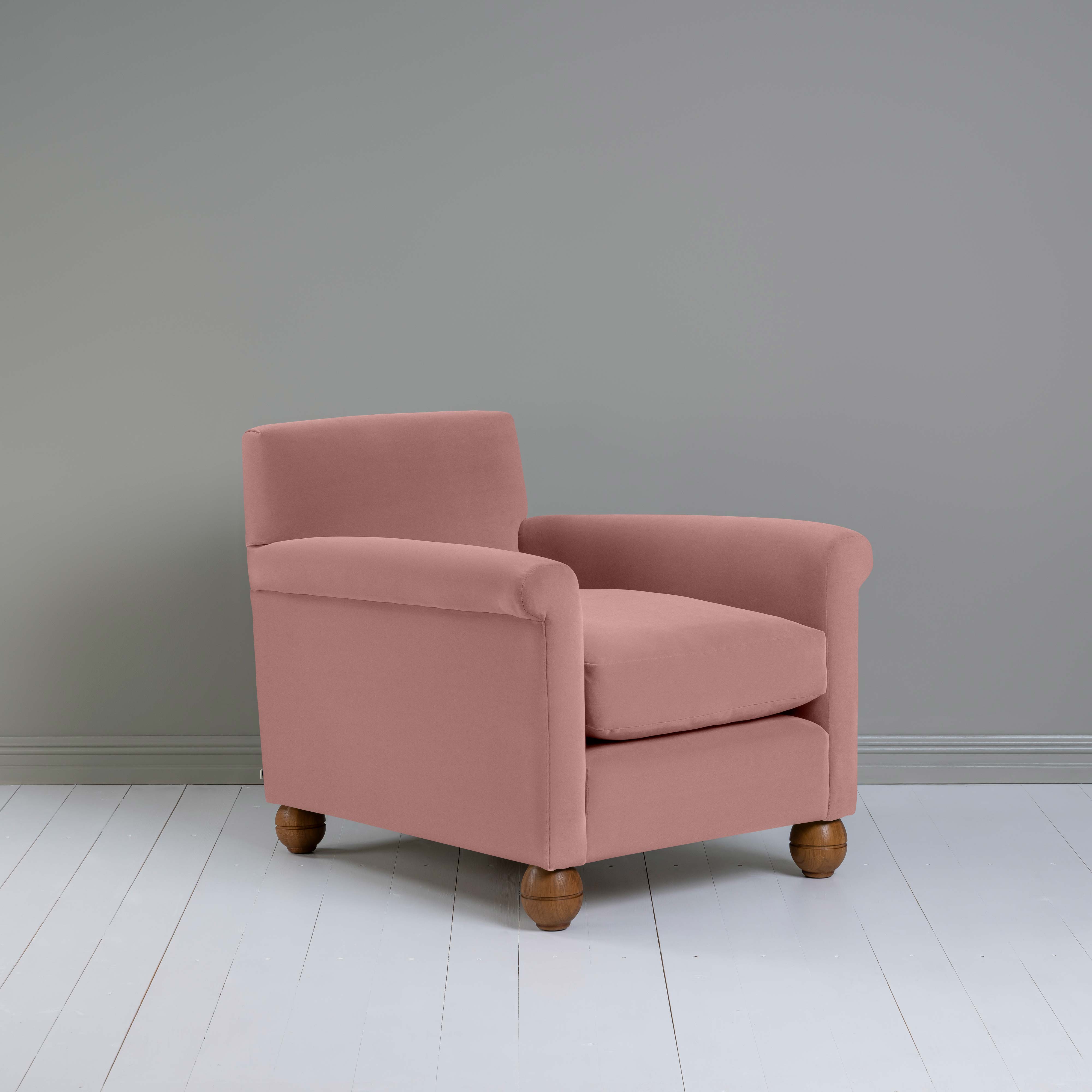  Idler Armchair in Intelligent Velvet Rose - Nicola Harding 