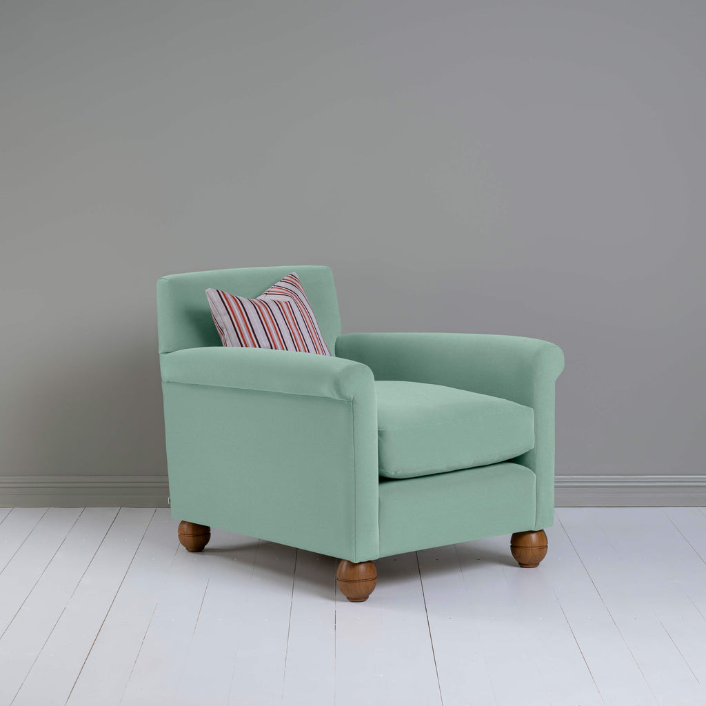  Idler Armchair in Intelligent Velvet Sea Mist - Nicola Harding 