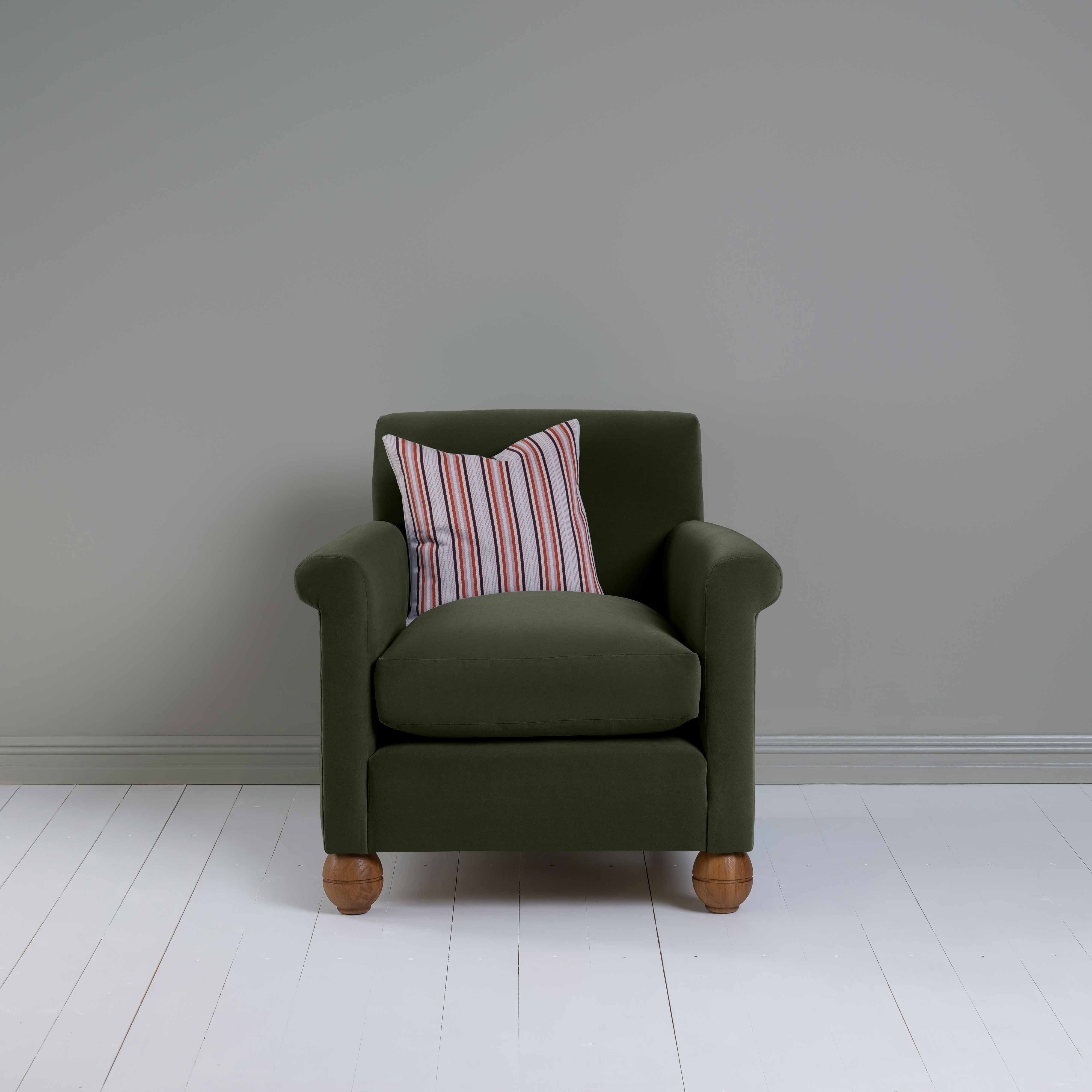  Idler Armchair in Intelligent Velvet Seaweed 