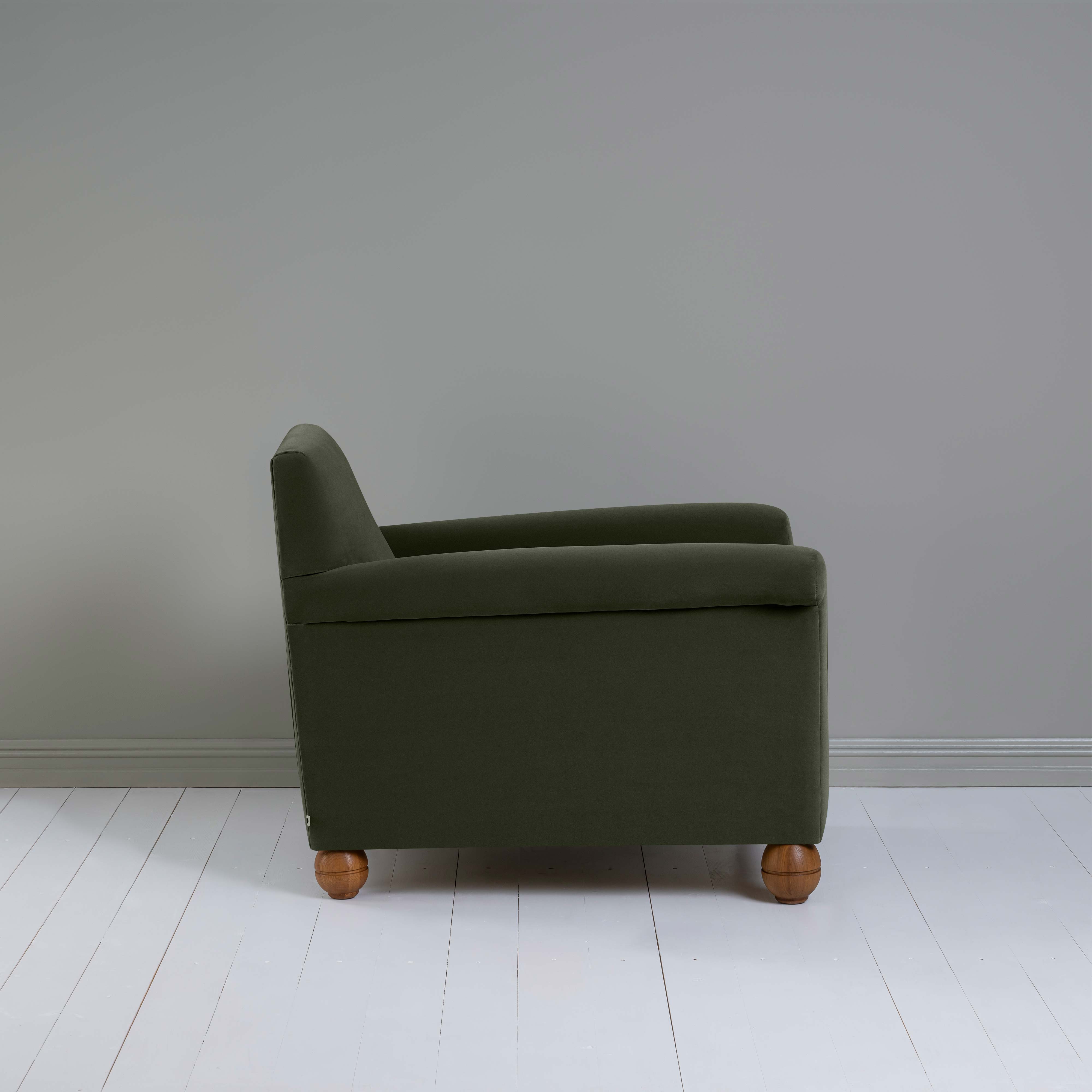  Idler Armchair in Intelligent Velvet Seaweed 