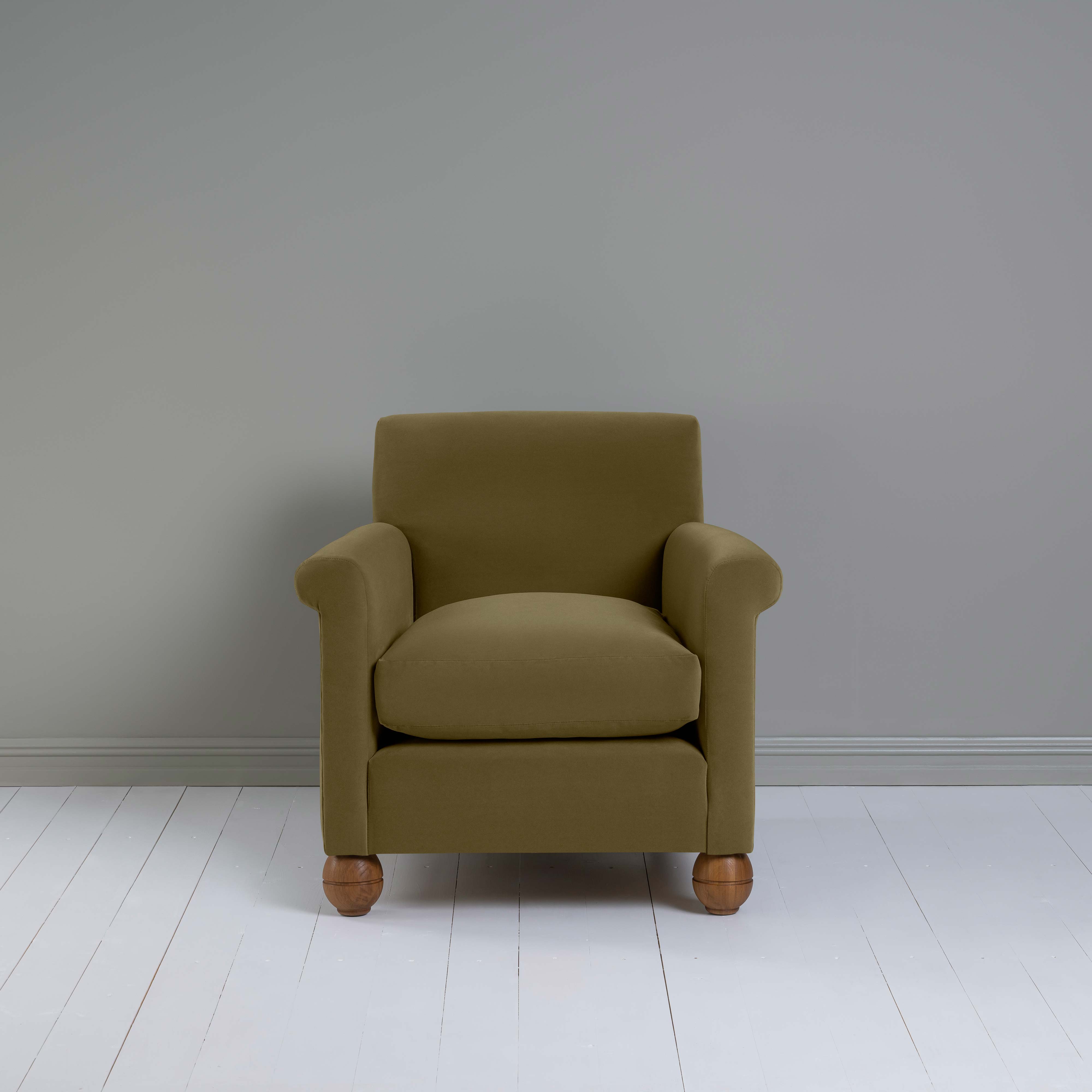  Idler Armchair in Intelligent Velvet Sepia - Nicola Harding 