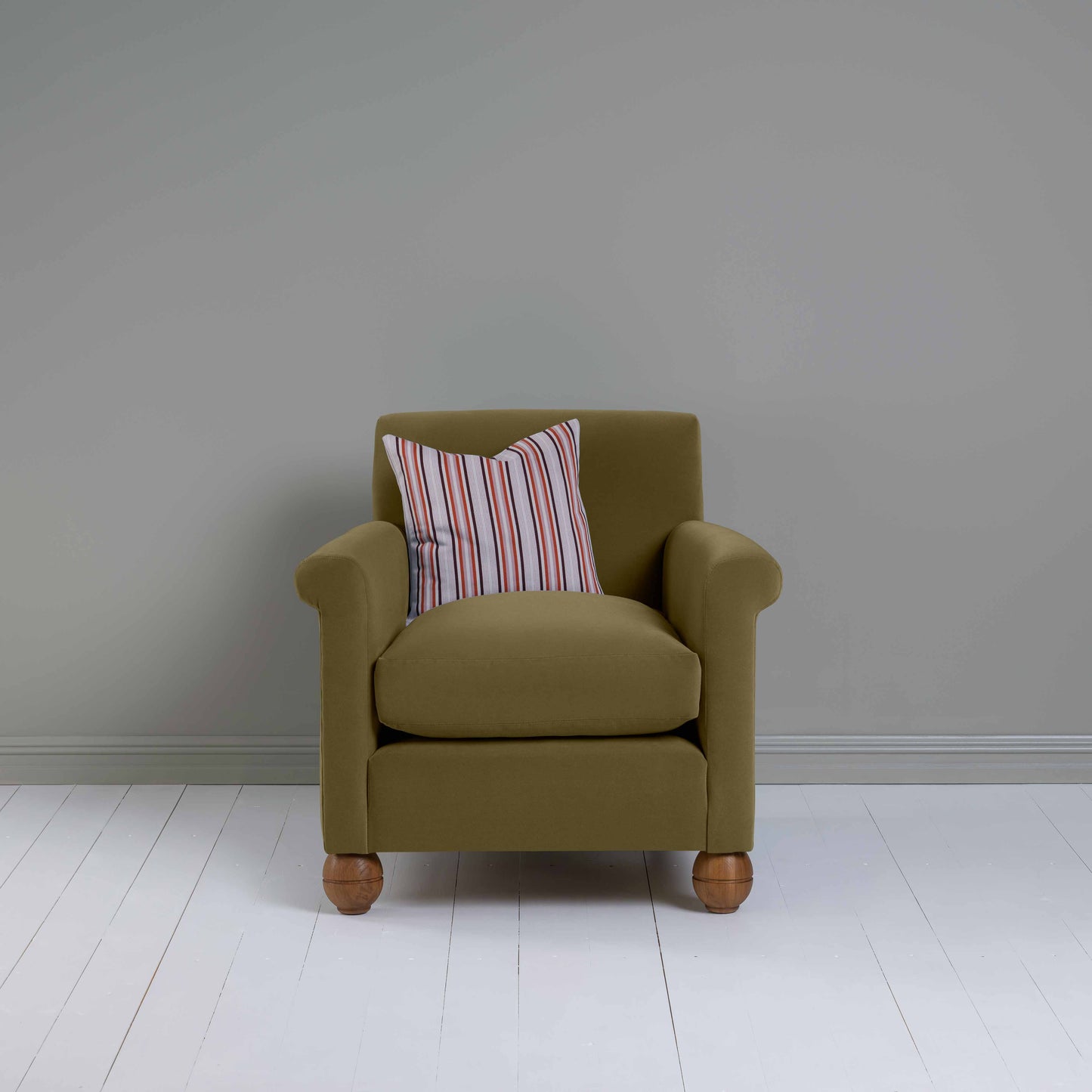 Idler Armchair in Intelligent Velvet Sepia - Nicola Harding