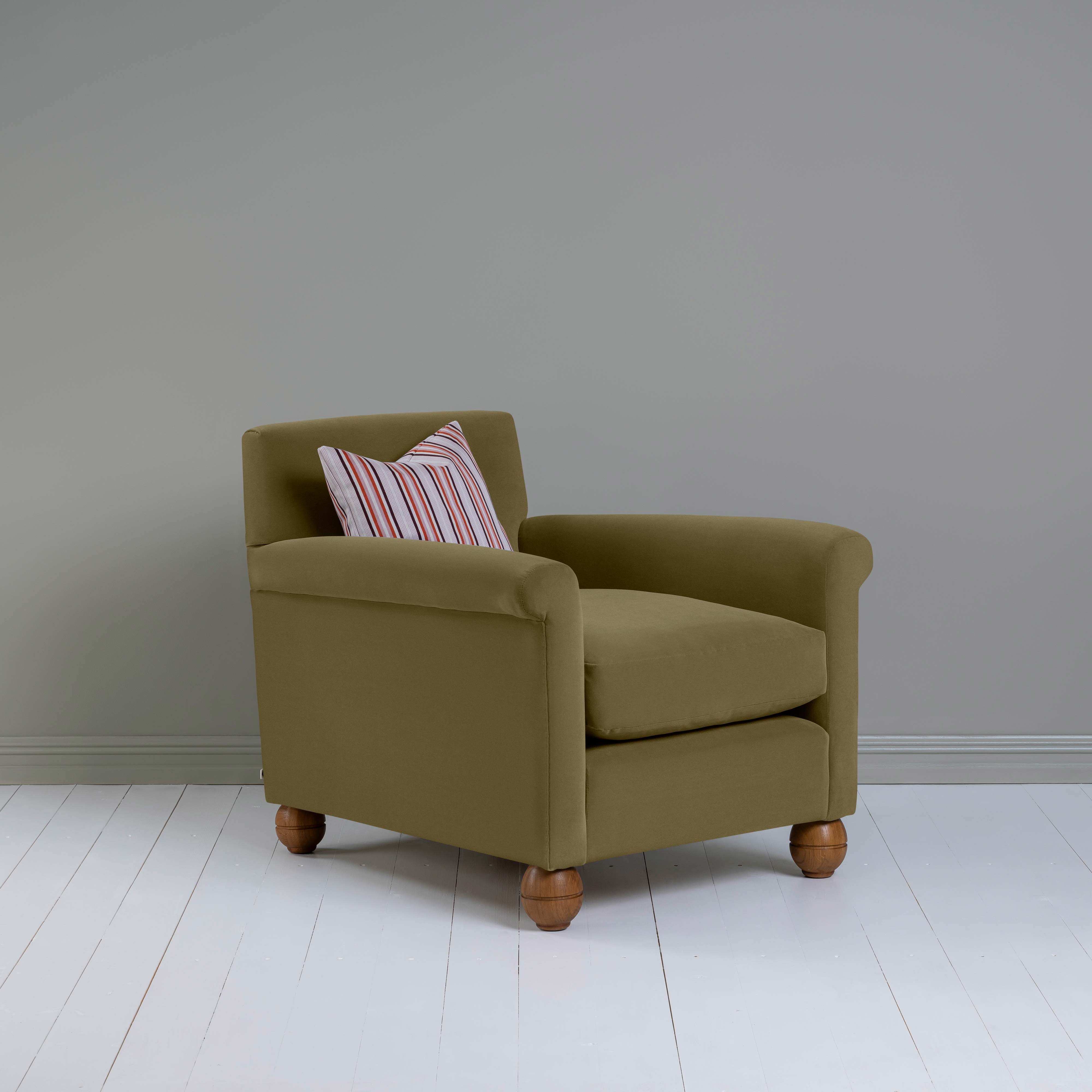  Idler Armchair in Intelligent Velvet Sepia - Nicola Harding 