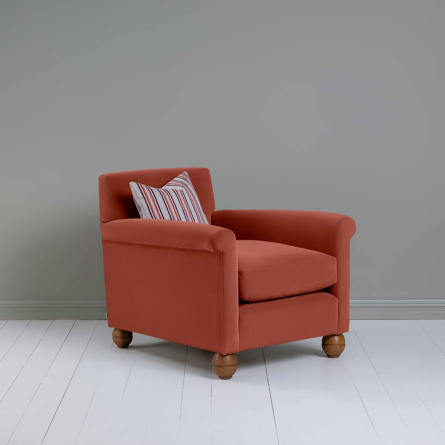 Idler Armchair in Intelligent Velvet Sienna - Nicola Harding