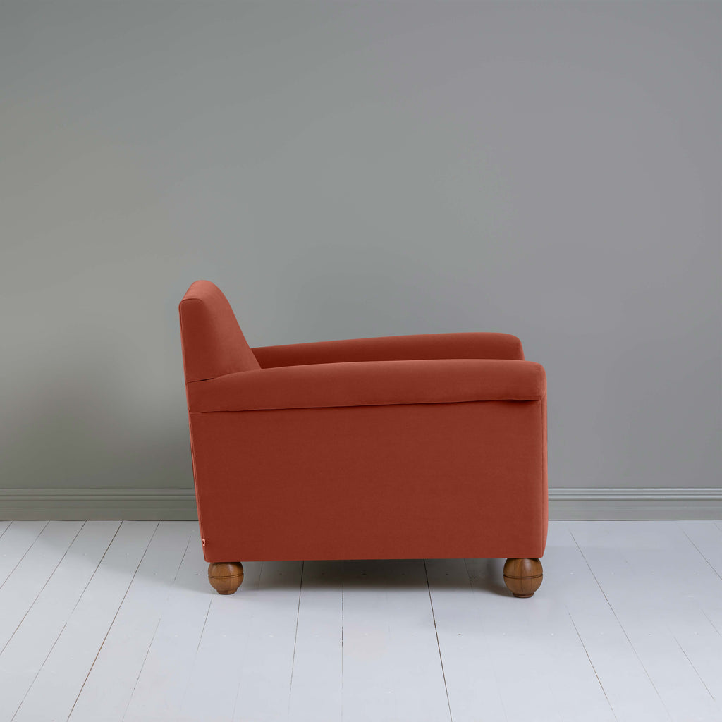  Idler Armchair in Intelligent Velvet Sienna - Nicola Harding 