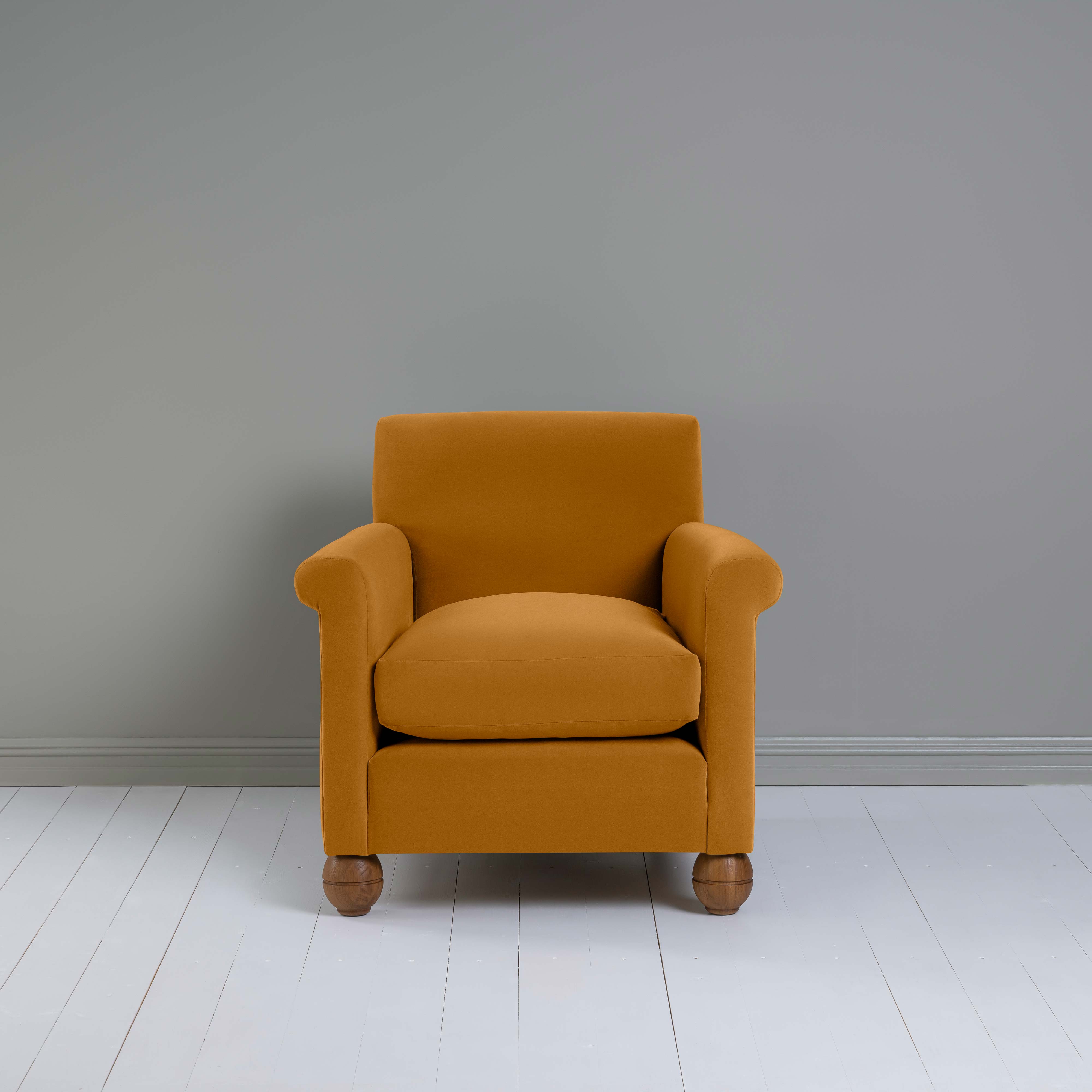  Idler Armchair in Intelligent Velvet Spice - Nicola Harding 