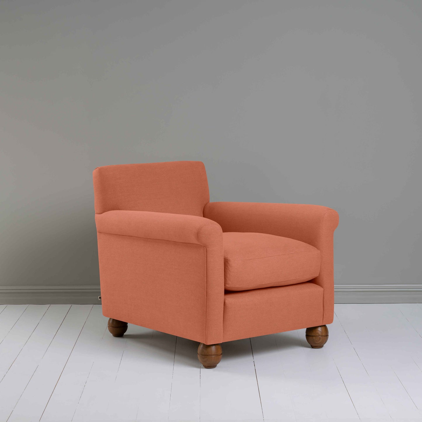 Idler Armchair in Laidback Linen Cayenne - Nicola Harding