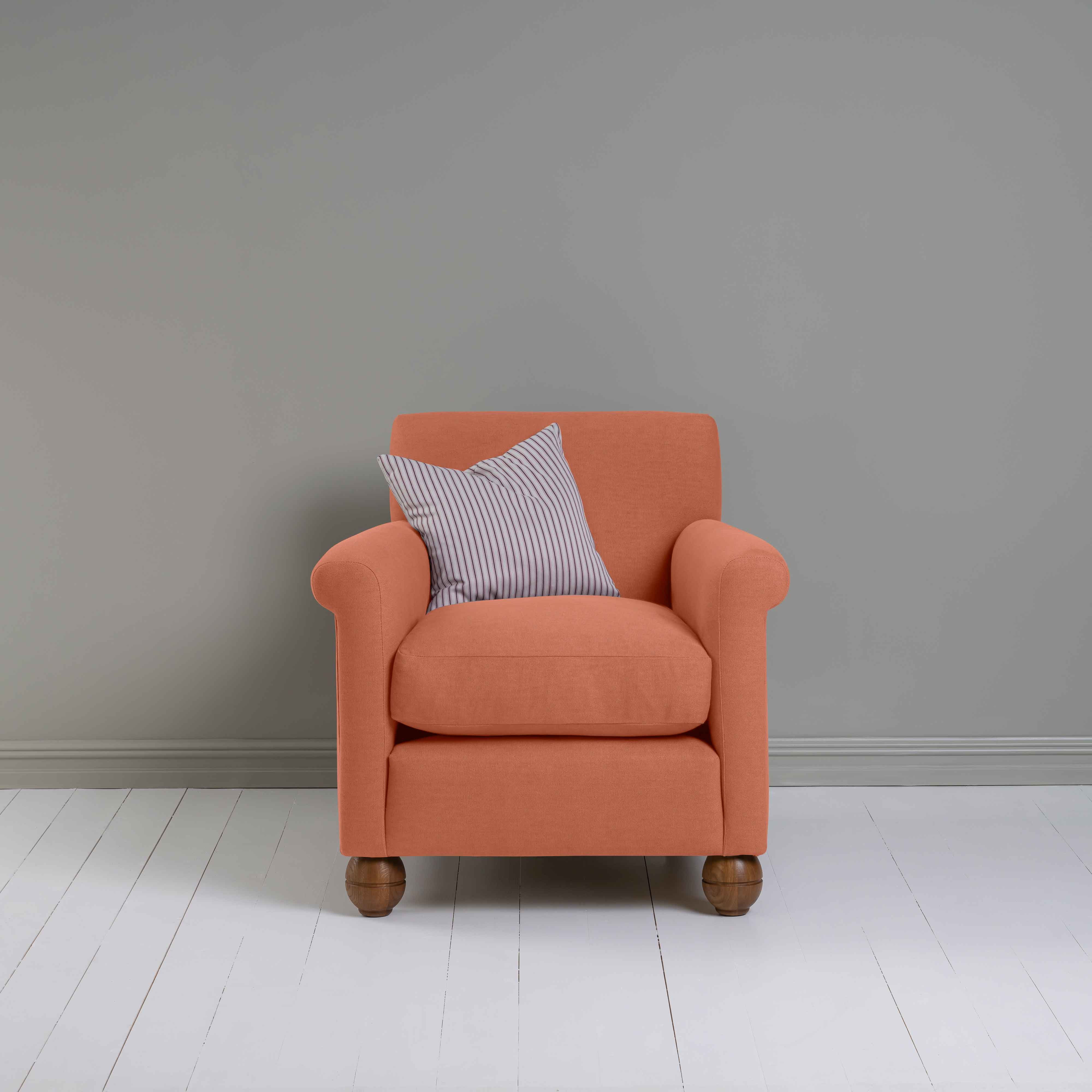  Idler Armchair in Laidback Linen Cayenne - Nicola Harding 