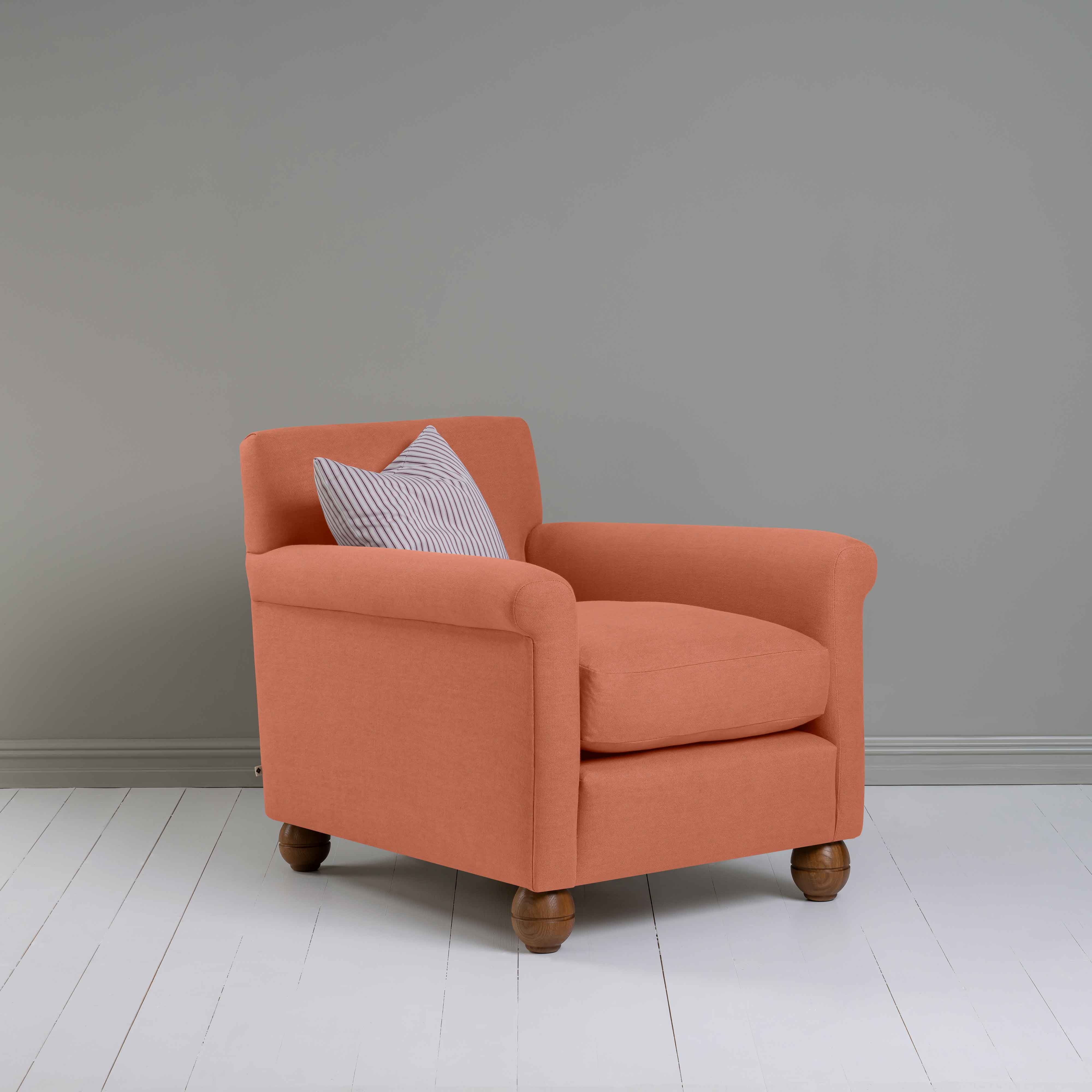  Idler Armchair in Laidback Linen Cayenne - Nicola Harding 