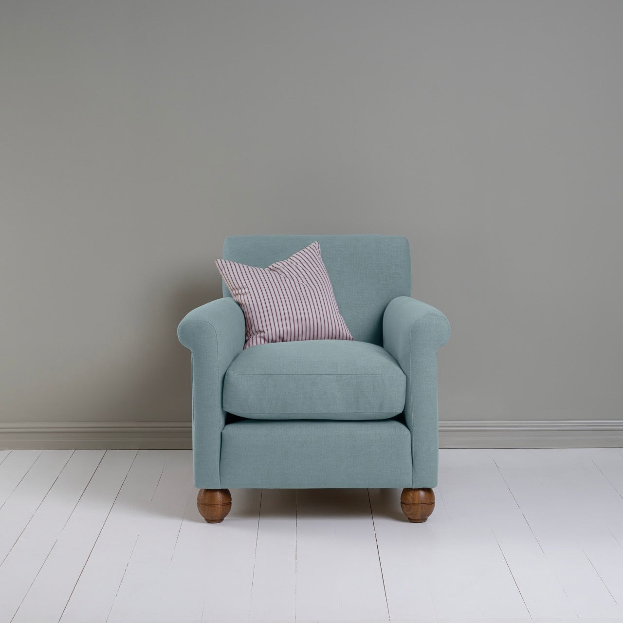 Idler Armchair in Laidback Linen Cerulean - Nicola Harding