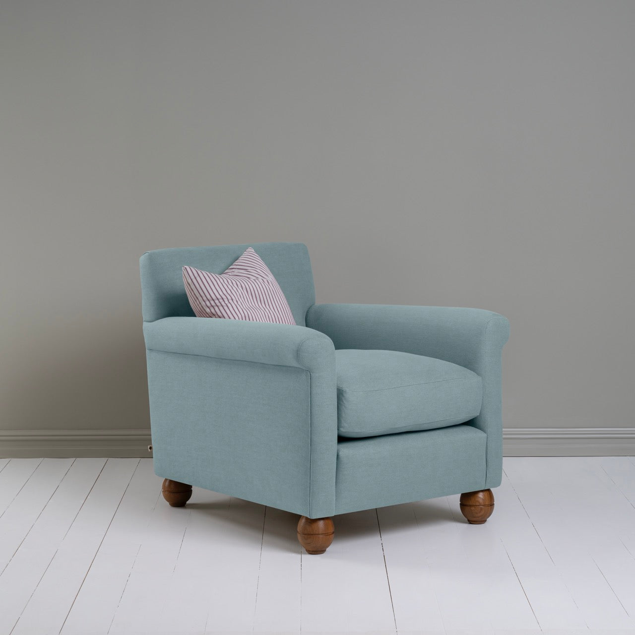  Idler Armchair in Laidback Linen Cerulean - Nicola Harding 