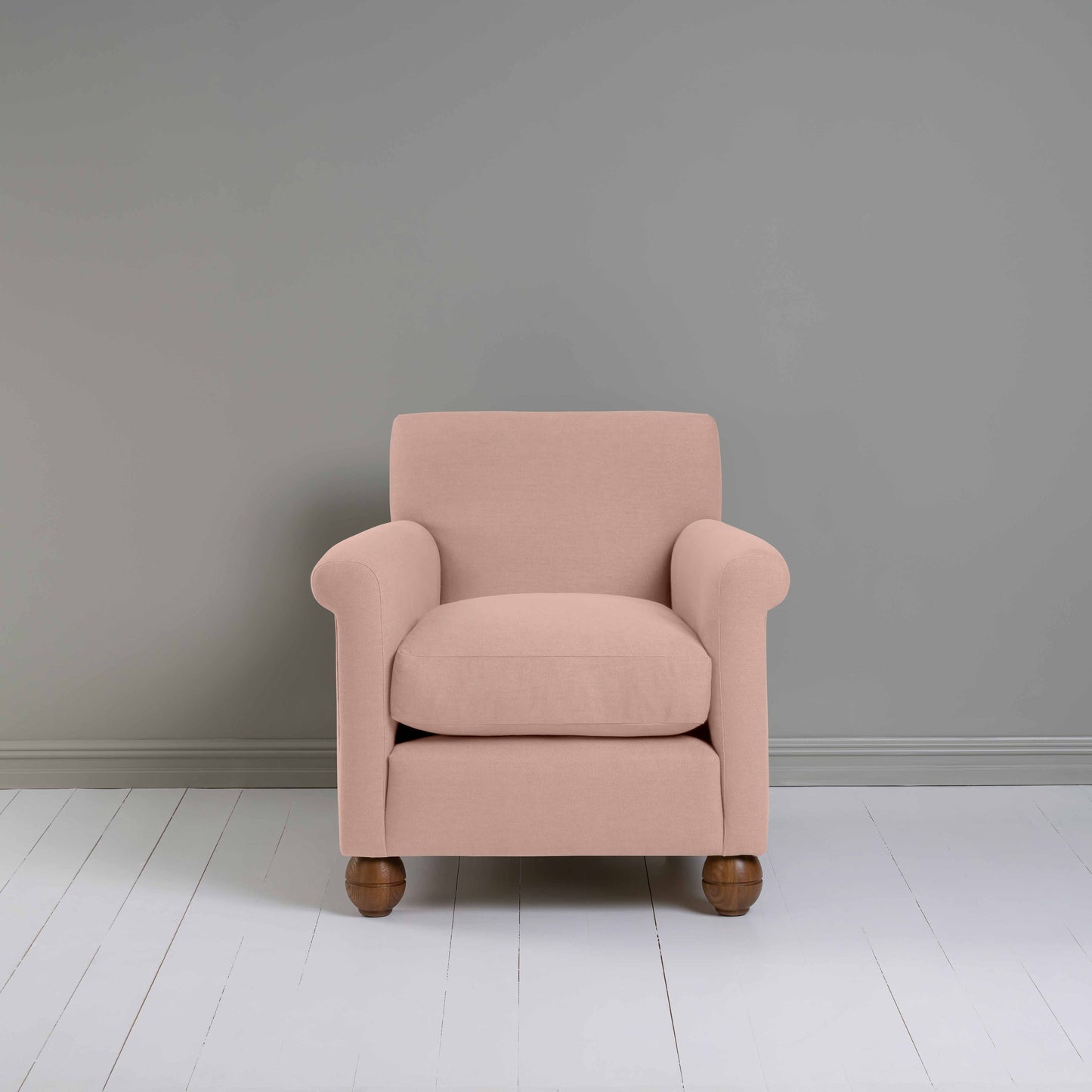 Idler Armchair in Laidback Linen Dusky Pink - Nicola Harding