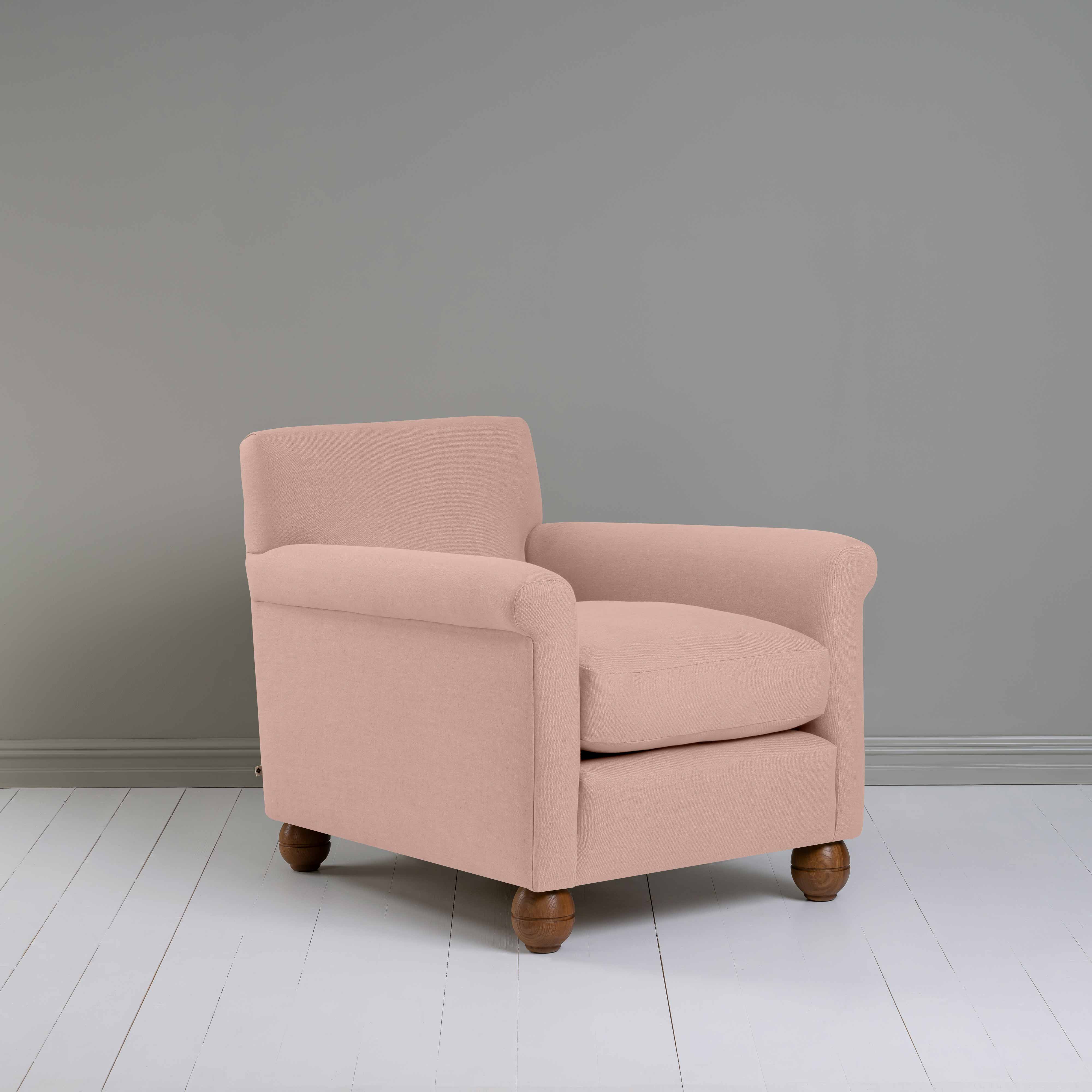  Idler Armchair in Laidback Linen Dusky Pink - Nicola Harding 