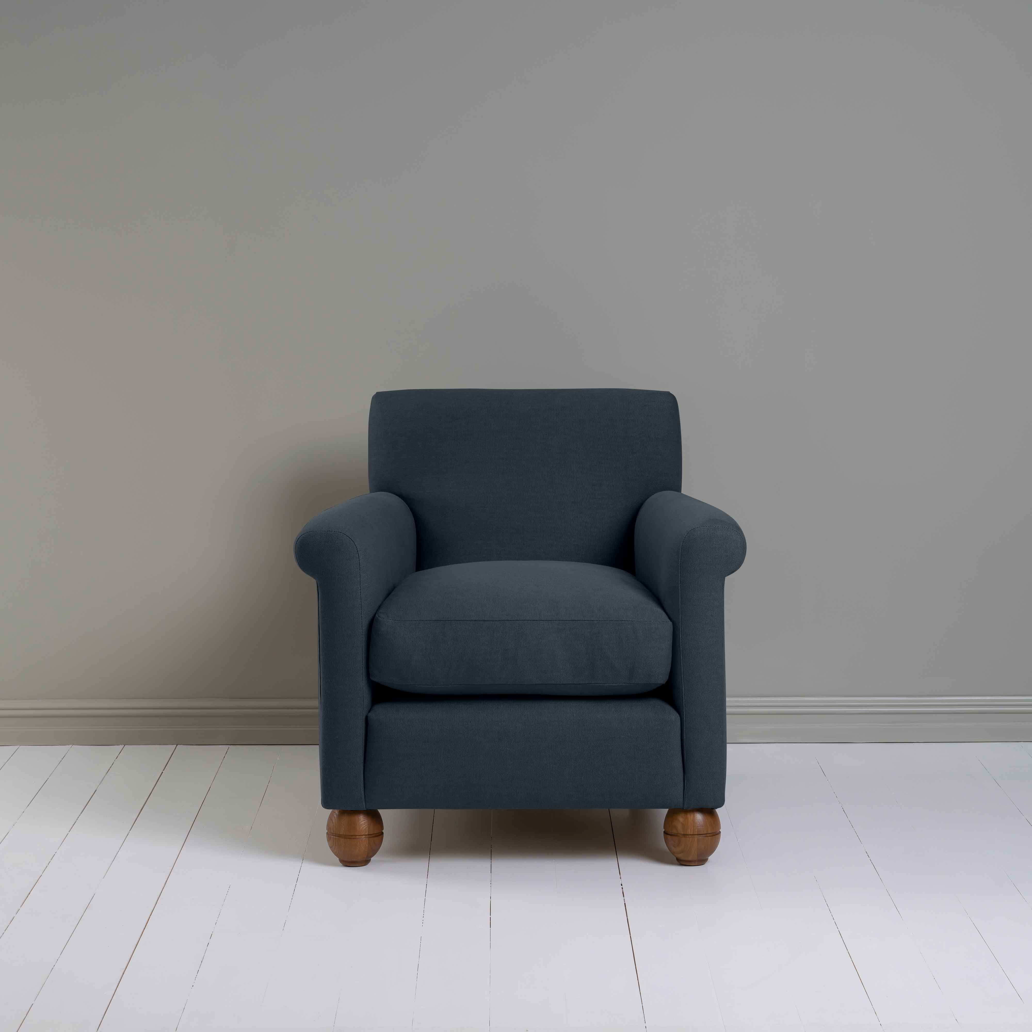  Idler Armchair in Laidback Linen Midnight - Nicola Harding 