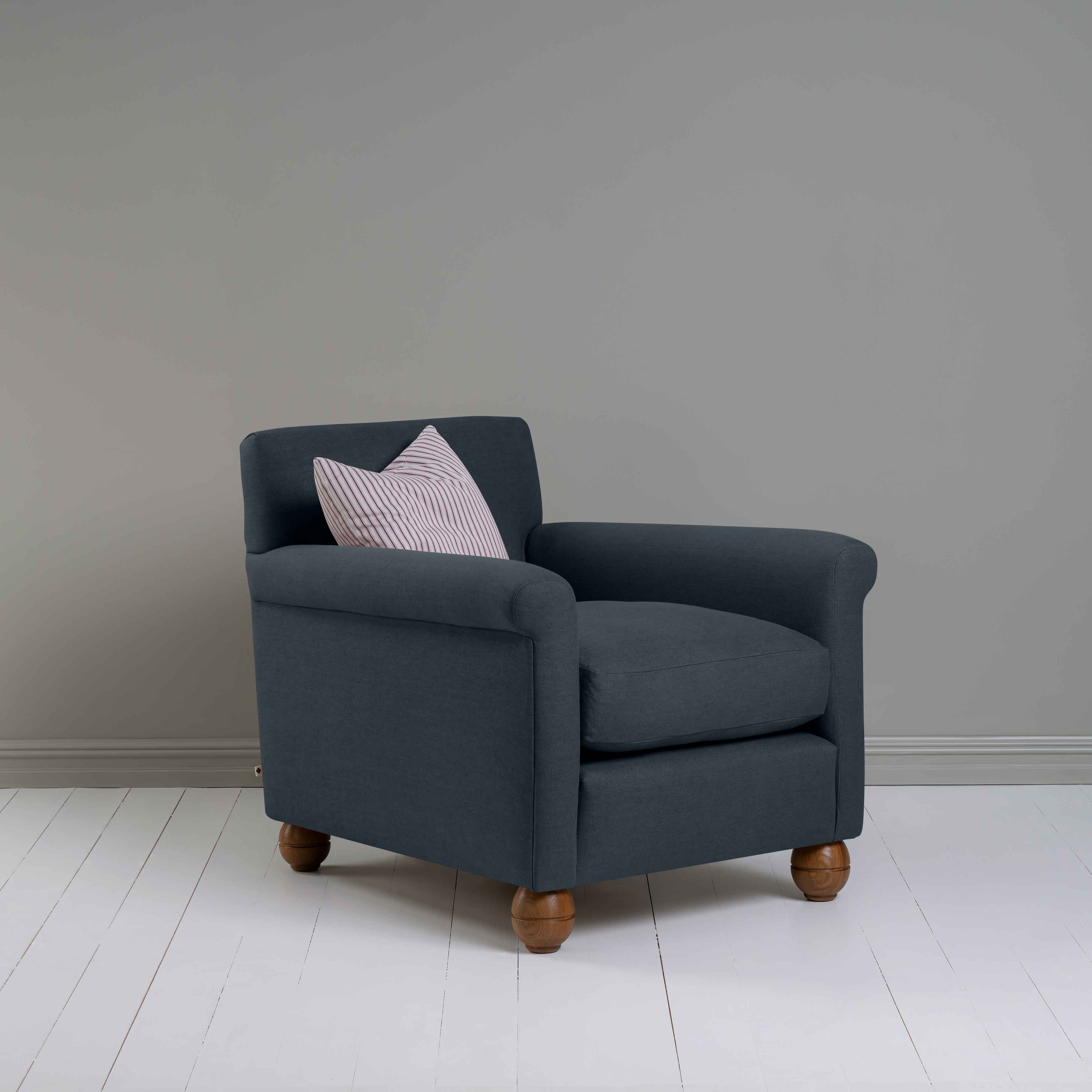  Idler Armchair in Laidback Linen Midnight 