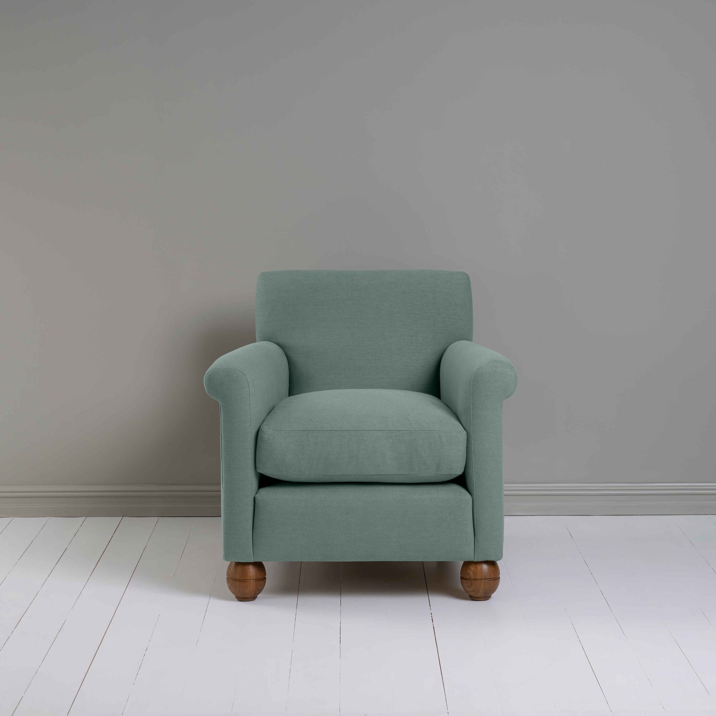 Idler Armchair in Laidback Linen Mineral - Nicola Harding