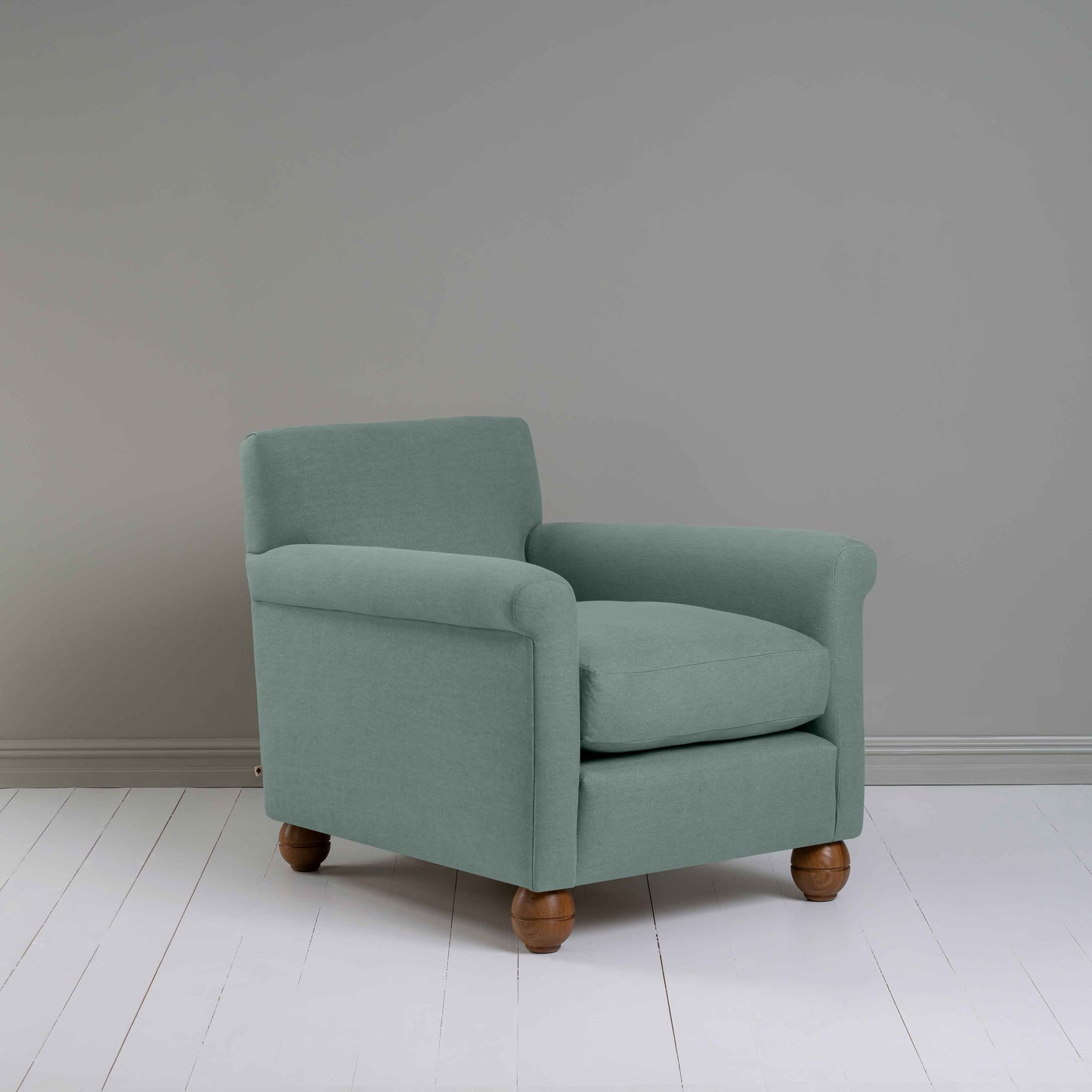Idler Armchair in Laidback Linen Mineral - Nicola Harding