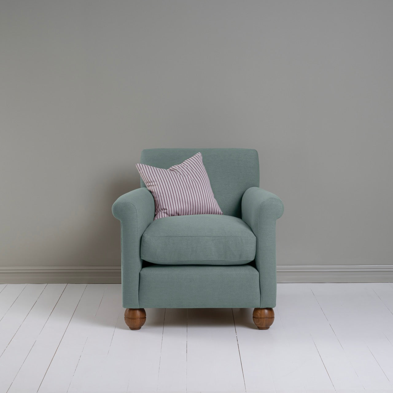 Idler Armchair in Laidback Linen Mineral - Nicola Harding