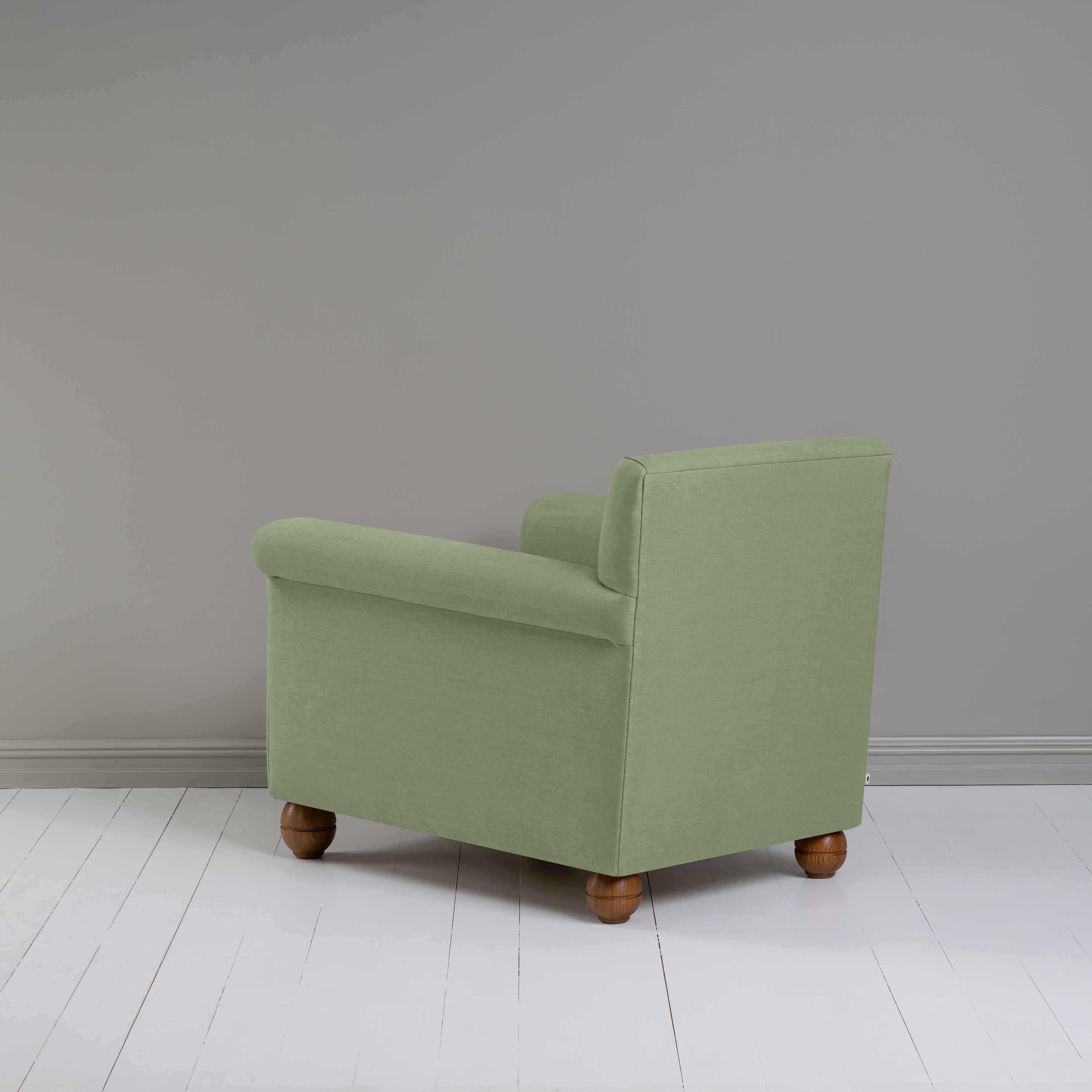  Idler Armchair in Laidback Linen Moss - Nicola Harding 
