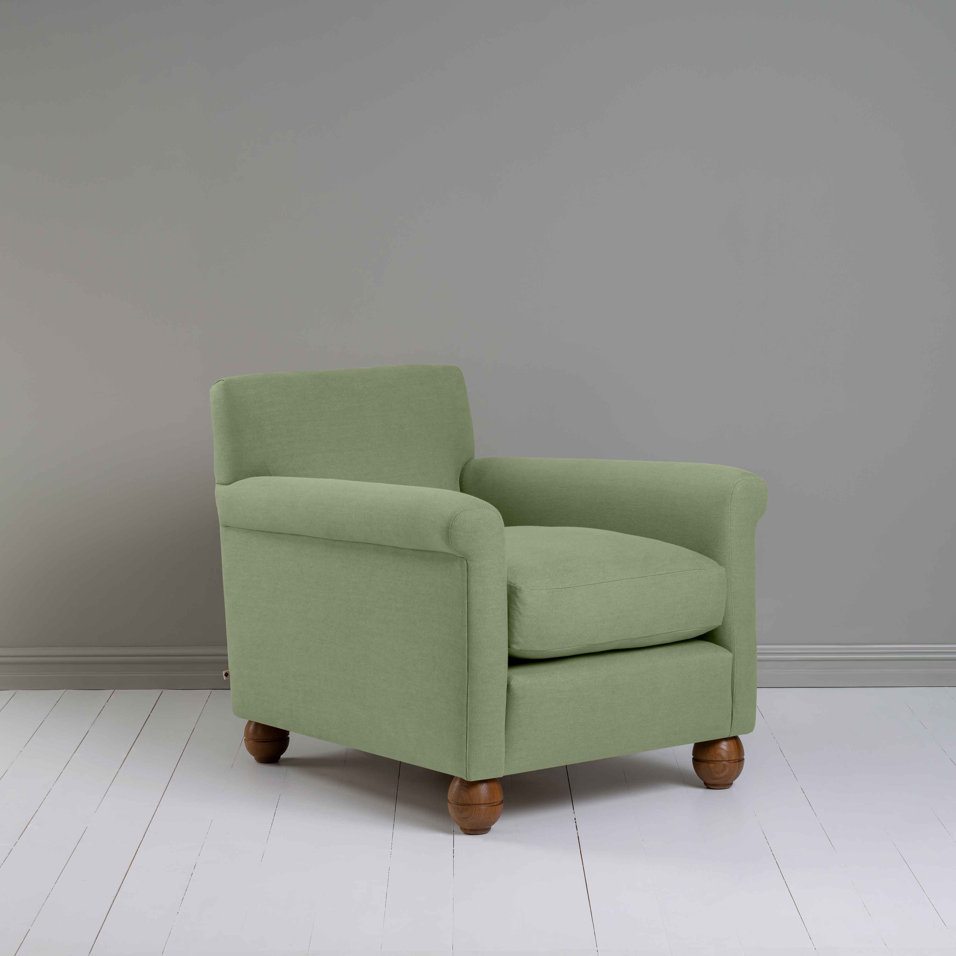  Idler Armchair in Laidback Linen Moss - Nicola Harding 