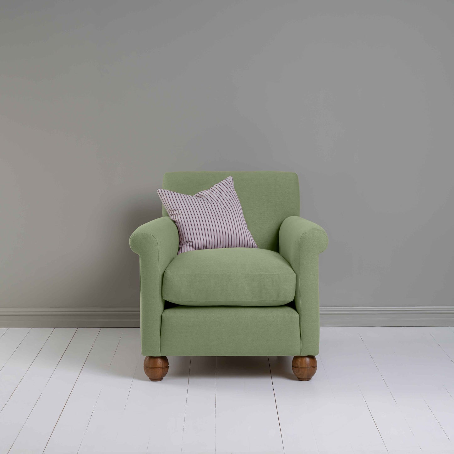 Idler Armchair in Laidback Linen Moss - Nicola Harding