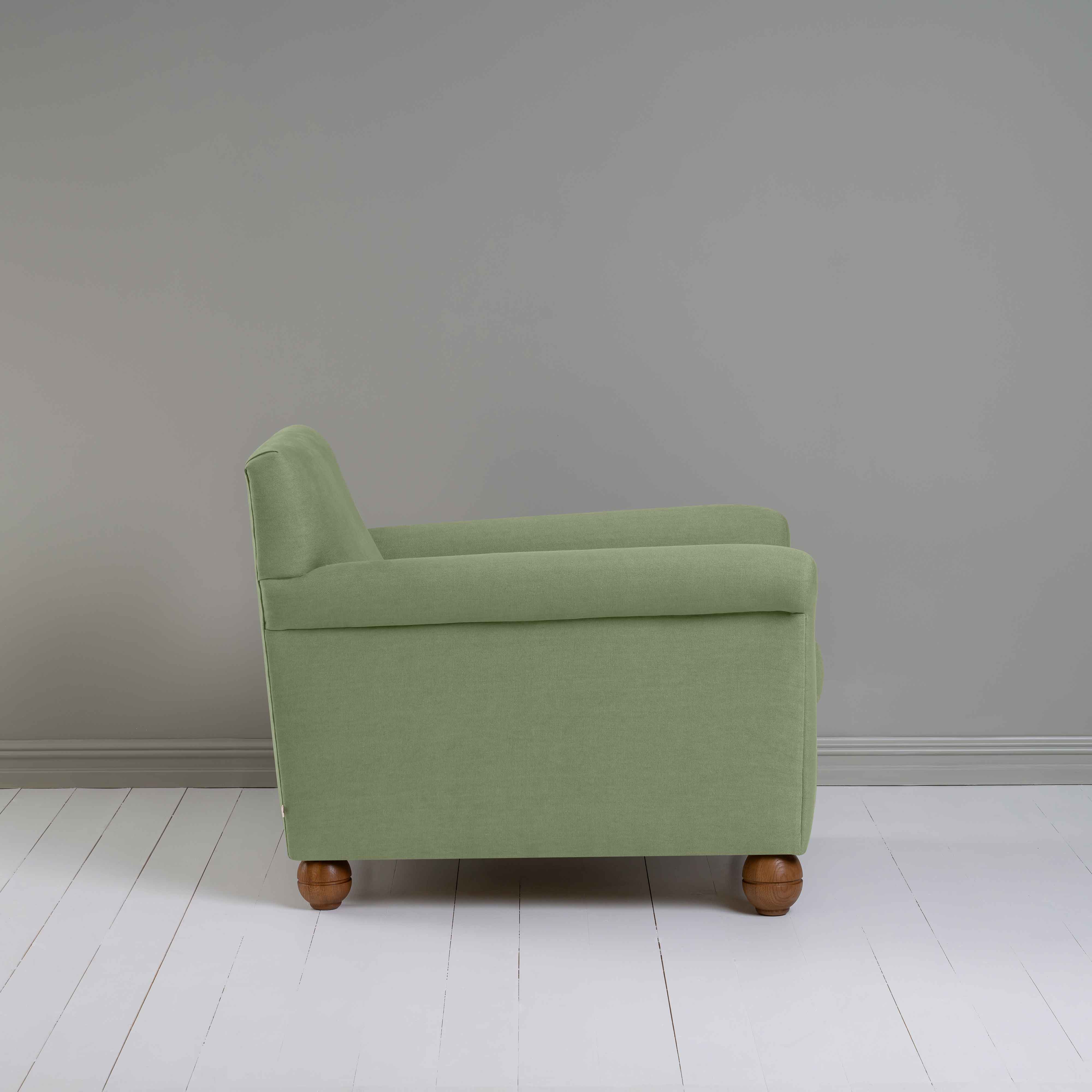  Idler Armchair in Laidback Linen Moss - Nicola Harding 