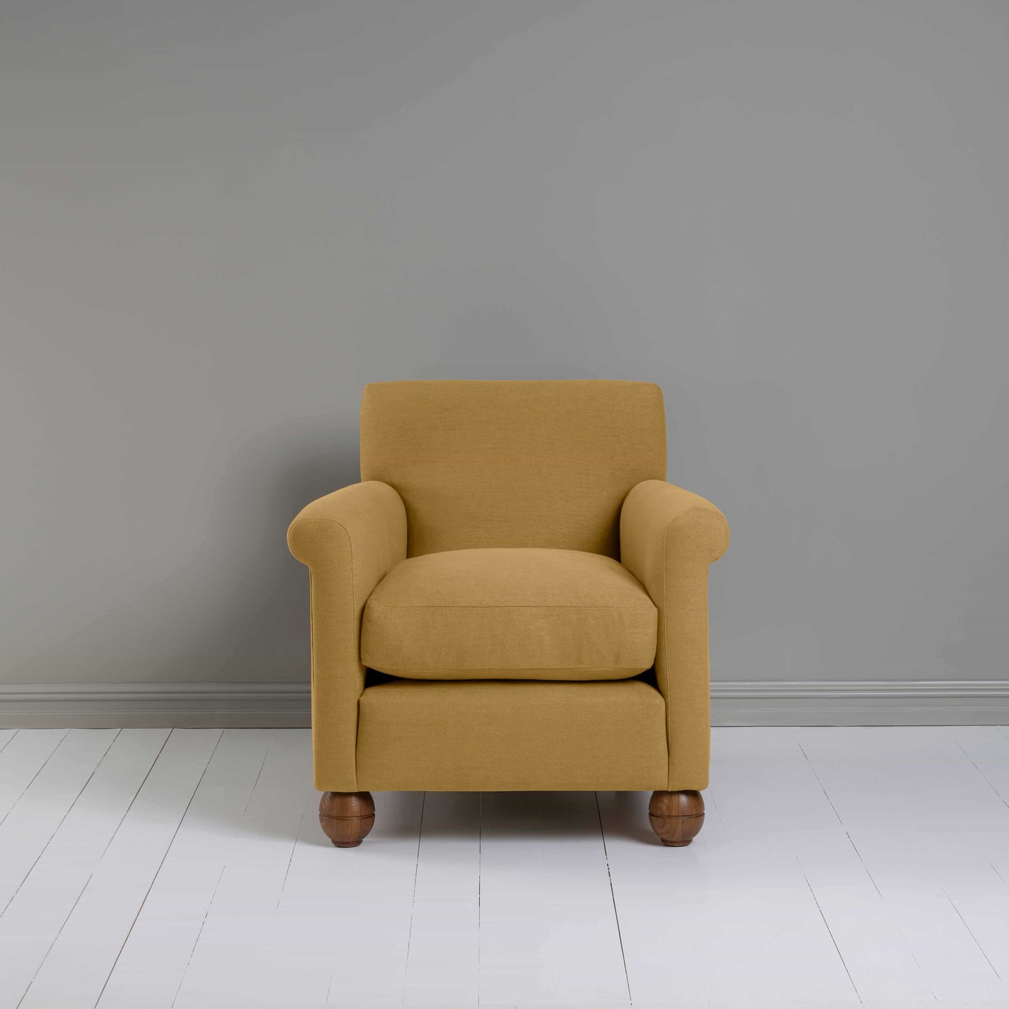 Idler Armchair in Laidback Linen Ochre - Nicola Harding