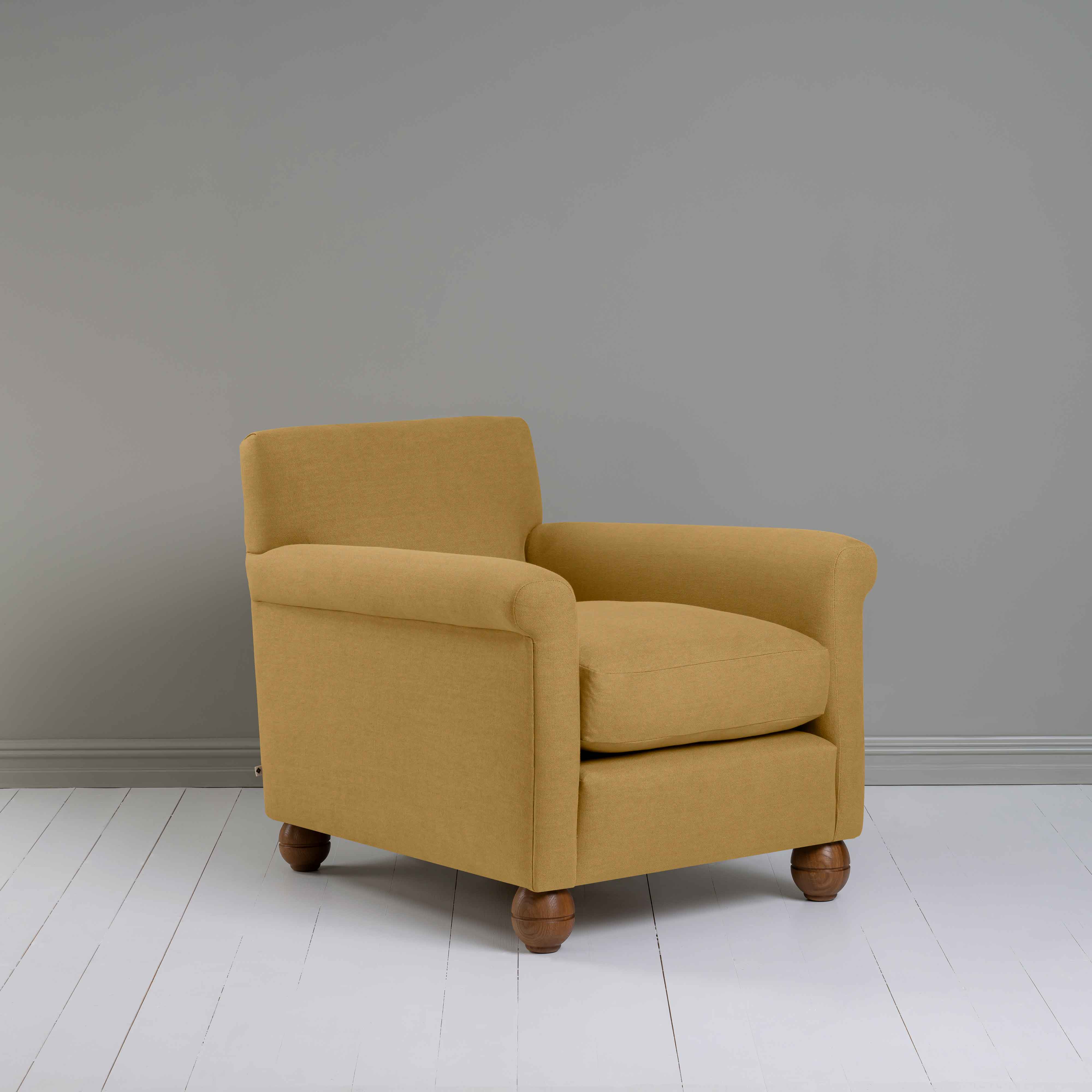  Idler Armchair in Laidback Linen Ochre - Nicola Harding 