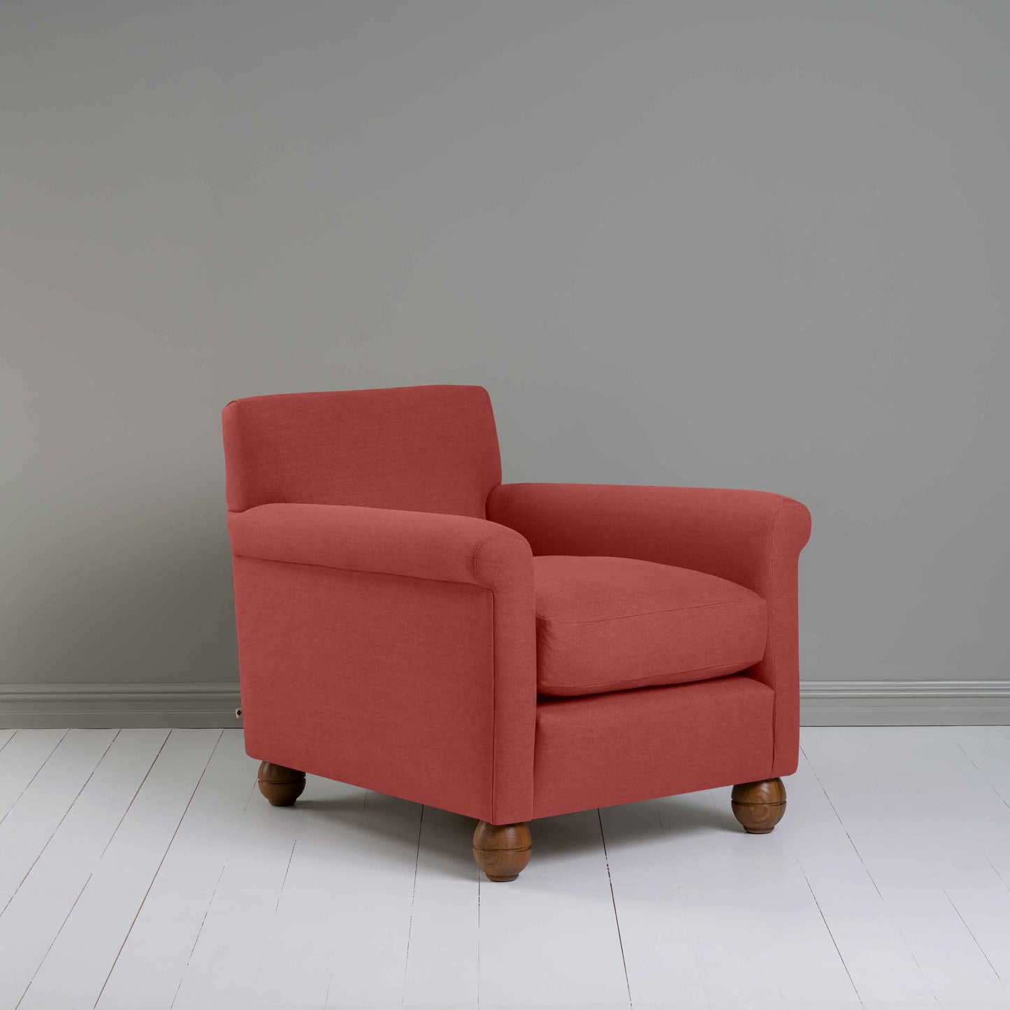 Idler Armchair in Laidback Linen Rouge - Nicola Harding