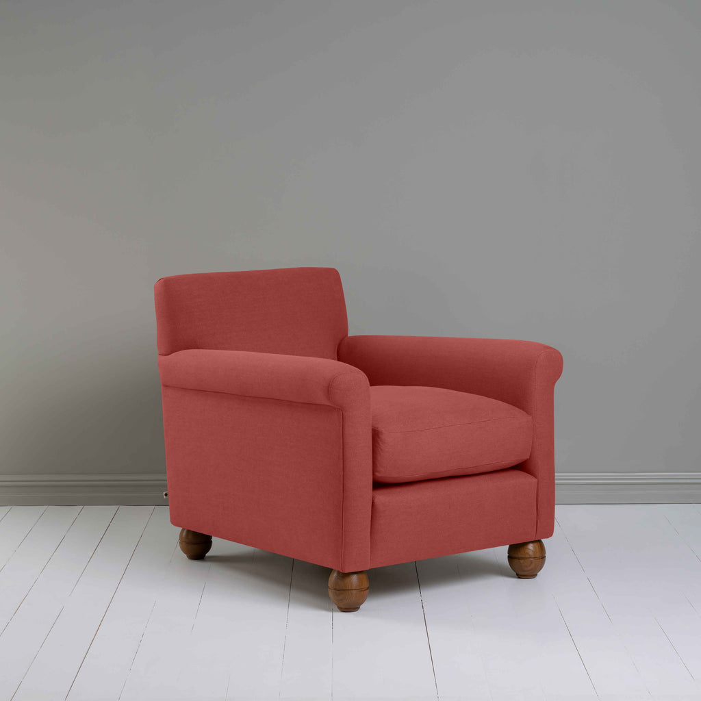  Idler Armchair in Laidback Linen Rouge - Nicola Harding 