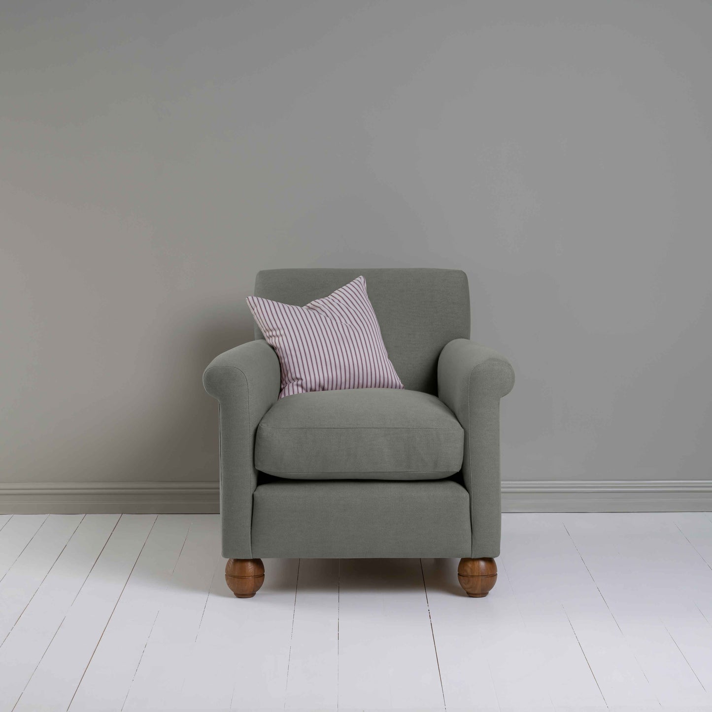 Idler Armchair in Laidback Linen Shadow - Nicola Harding