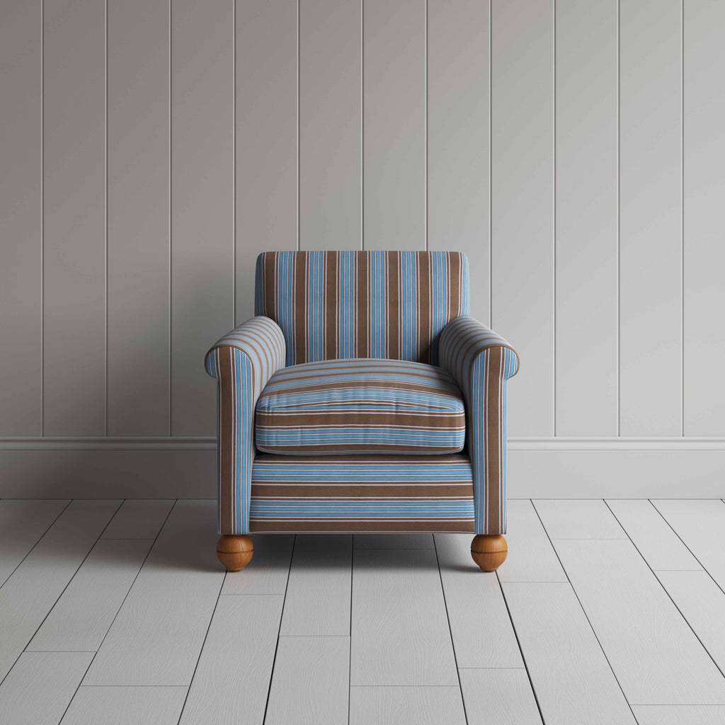  Idler Armchair in Regatta Cotton, Blue 