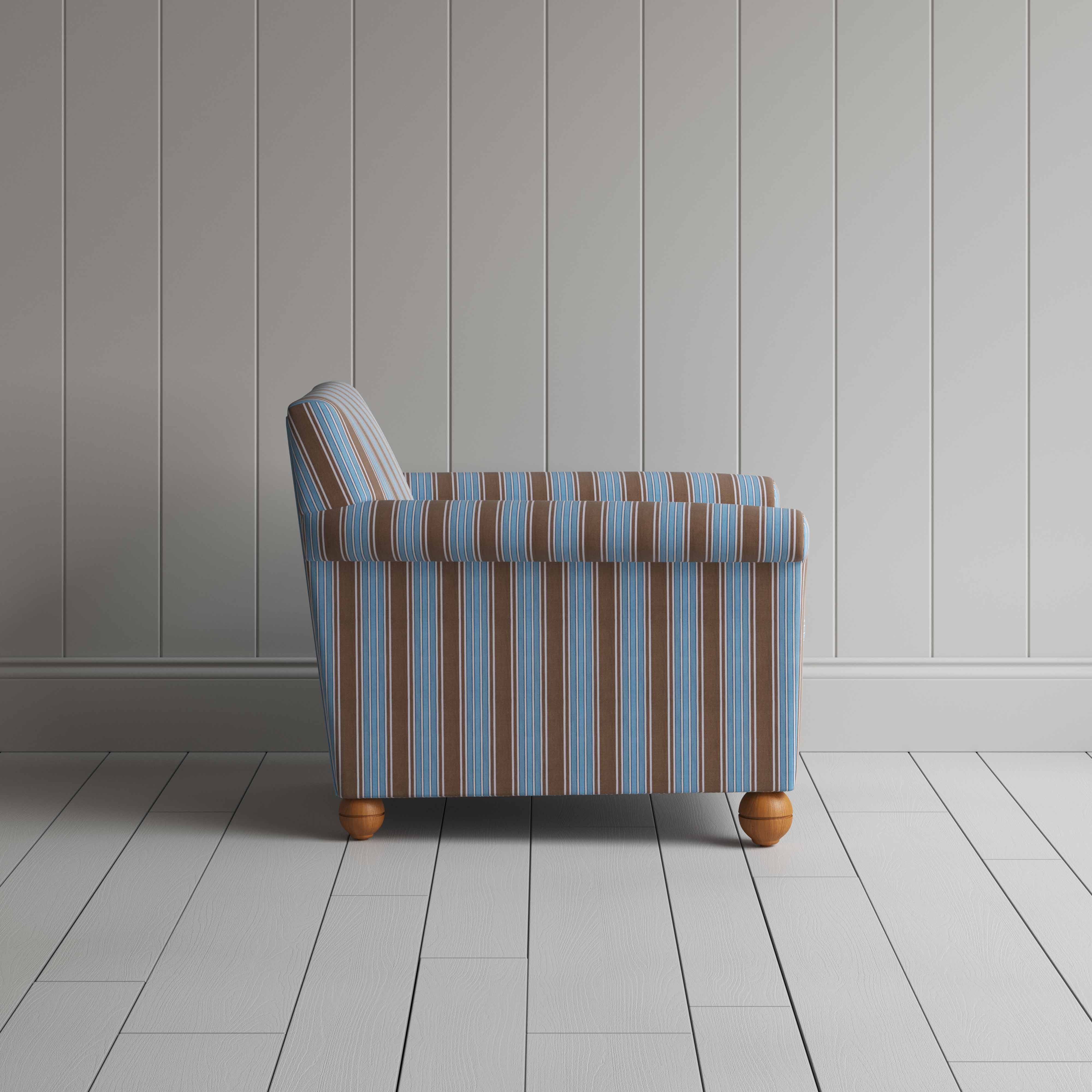  Idler Armchair in Regatta Cotton, Blue - Nicola Harding 